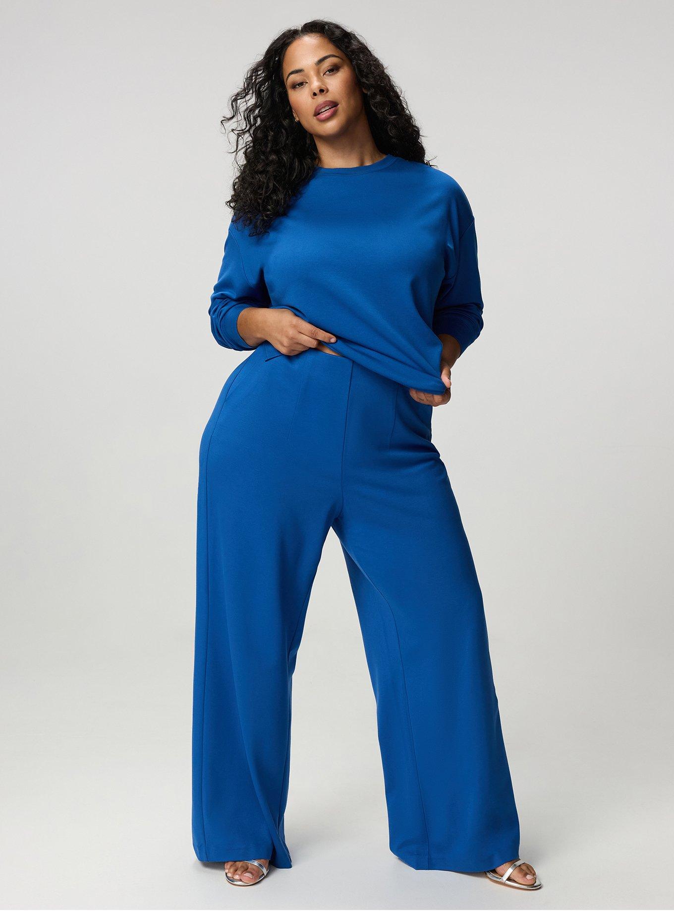 Super Soft Ponte Pull-On Wide-Leg High-Rise Pant, BLUE QUARTZ, alternate