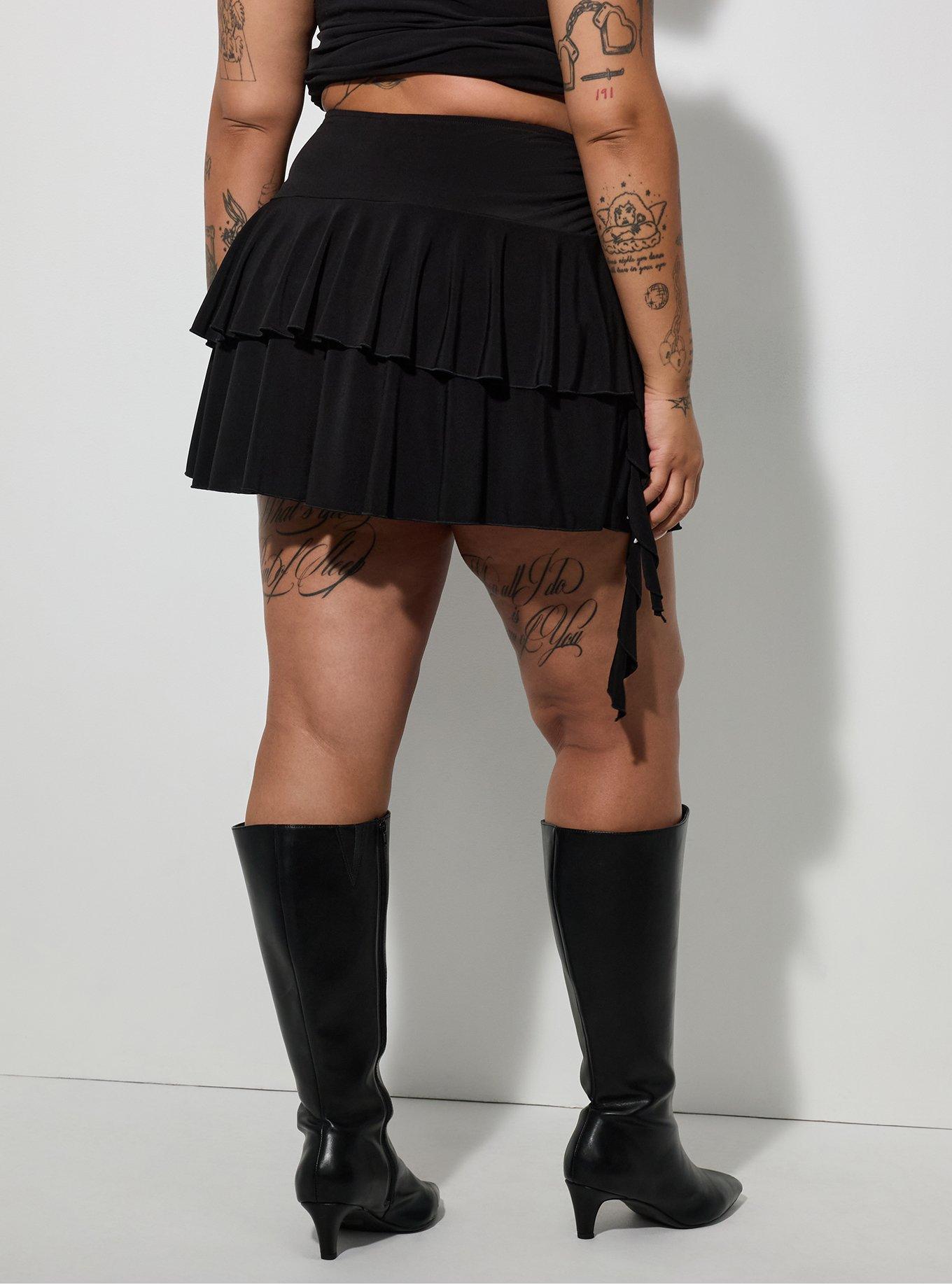 LoveSick Ruffle Mini Skort, DEEP BLACK, alternate