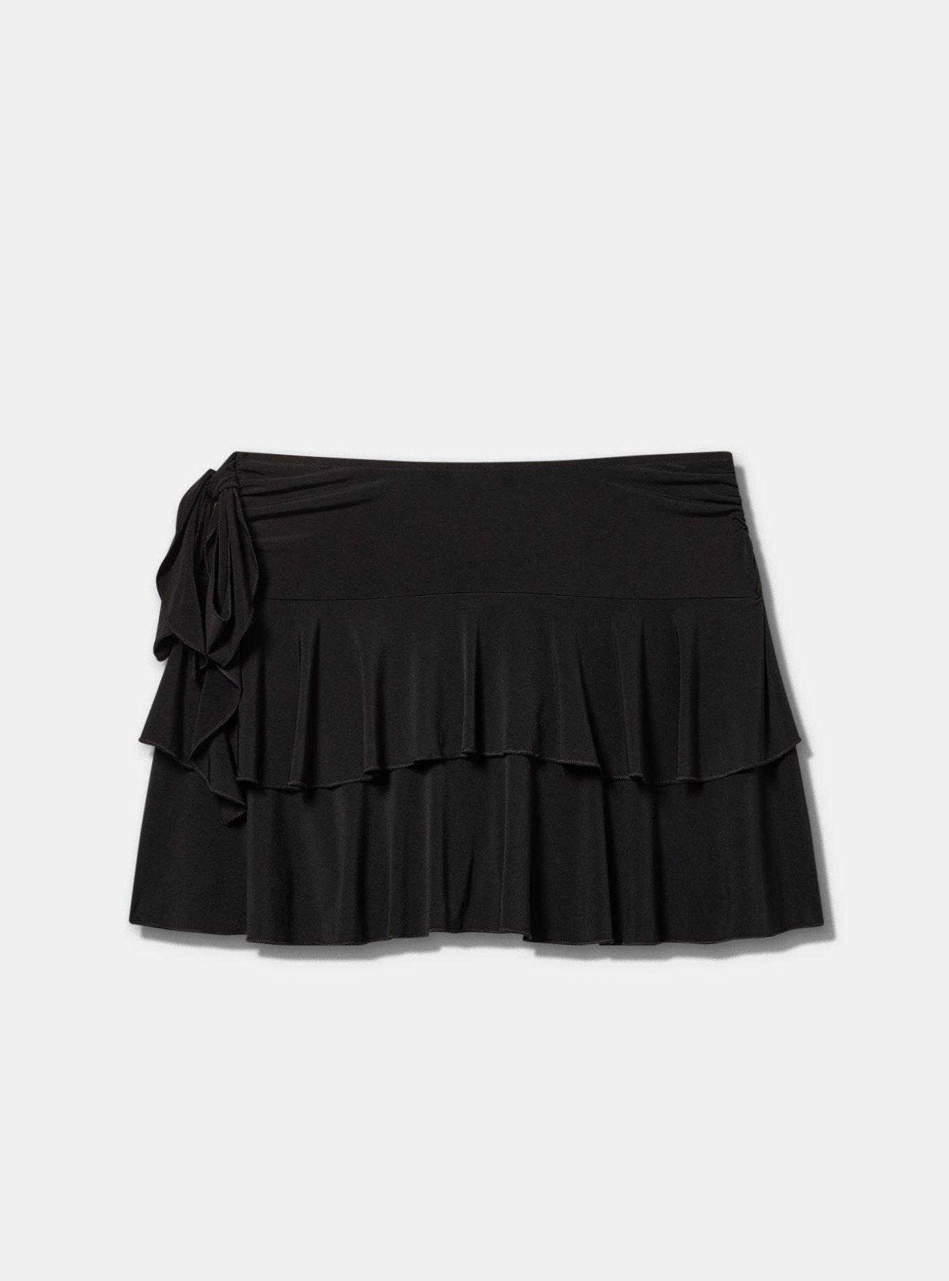LoveSick Ruffle Mini Skort, DEEP BLACK, flat