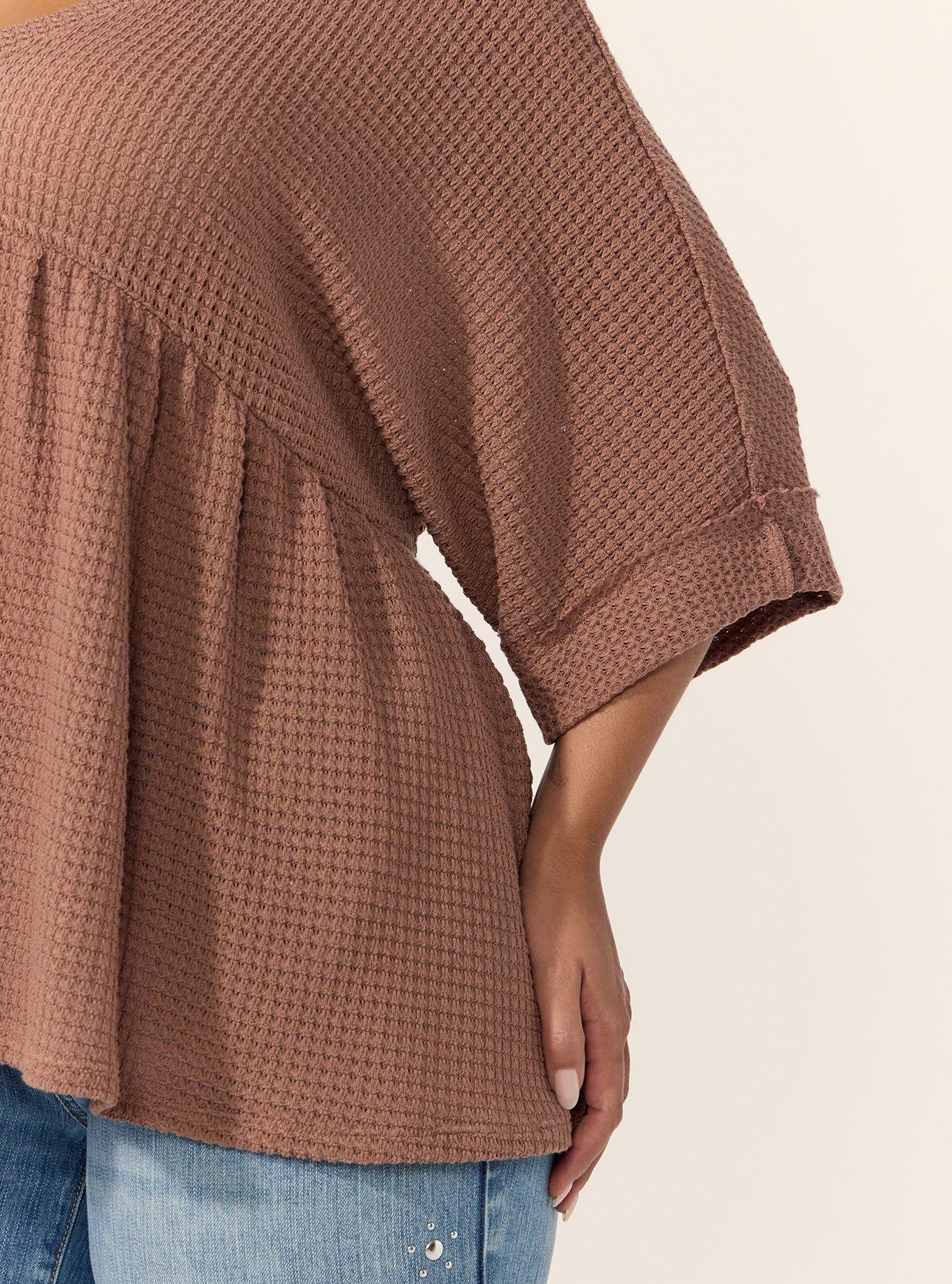 Festi Waffle Babydoll Top, BALTIC AMBER, alternate