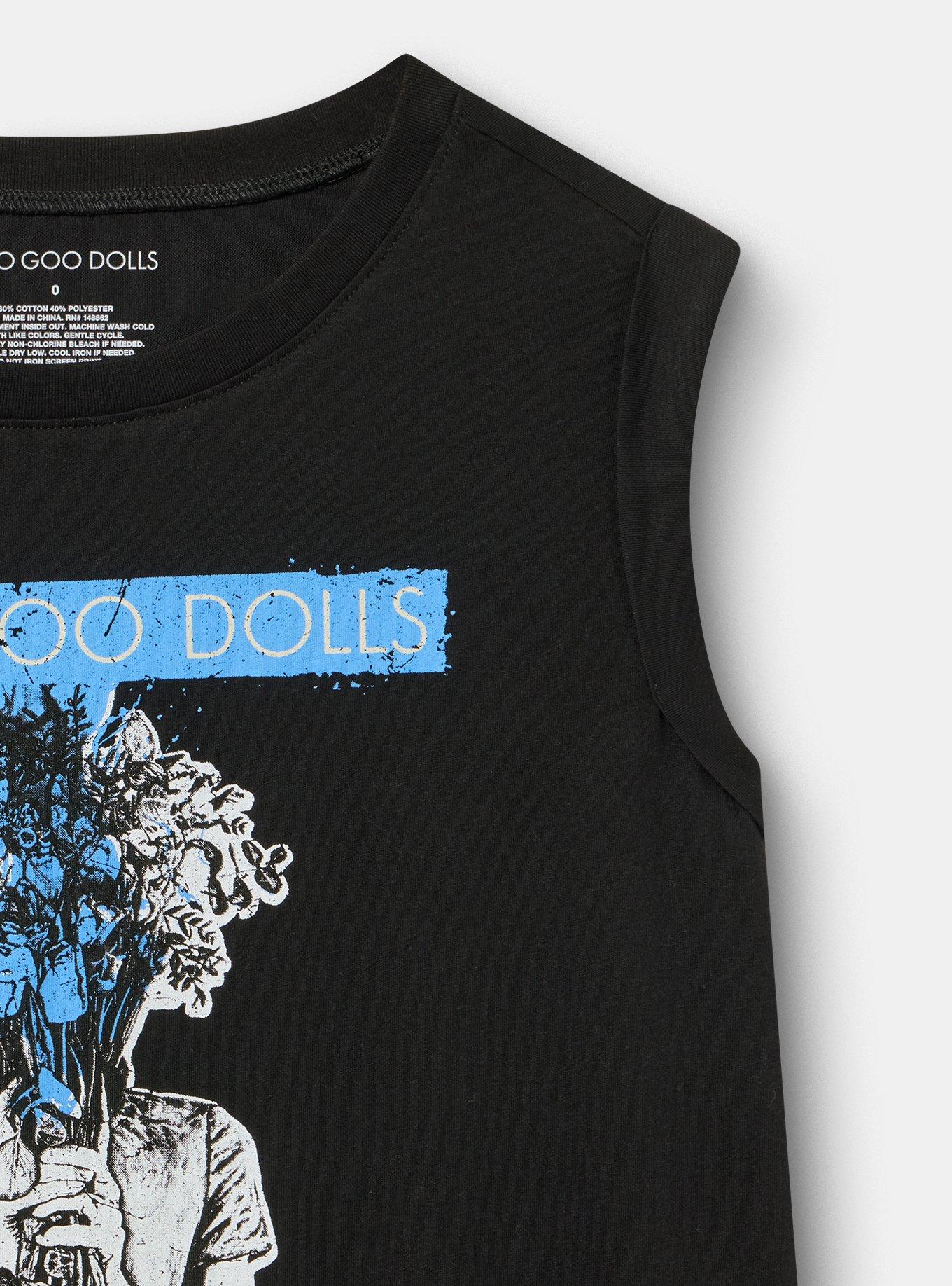 Goo Goo Dolls Cotton Roll Sleeve Muscle Tank, DEEP BLACK, alternate