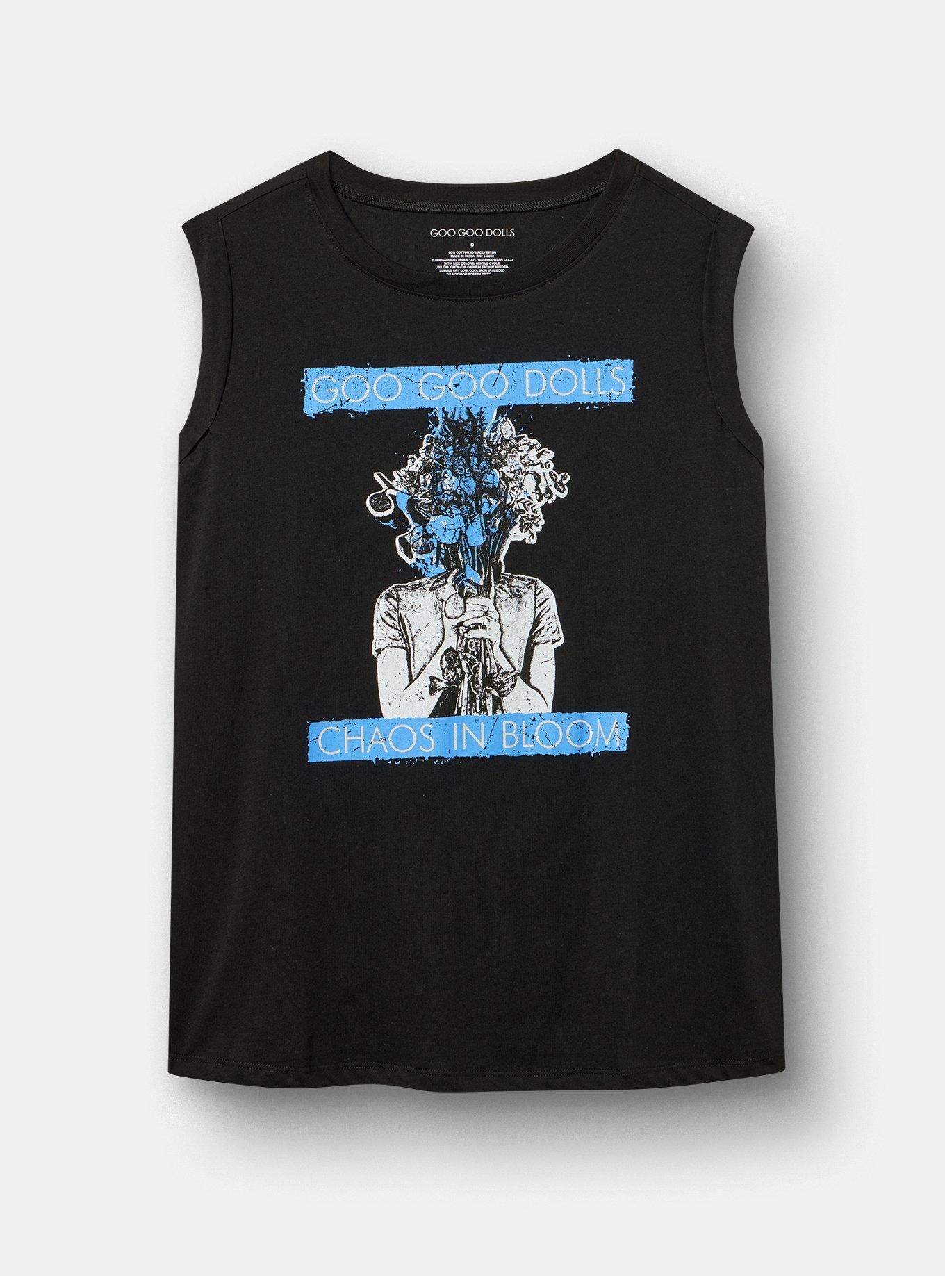 Goo Goo Dolls Cotton Roll Sleeve Muscle Tank, DEEP BLACK, hi-res