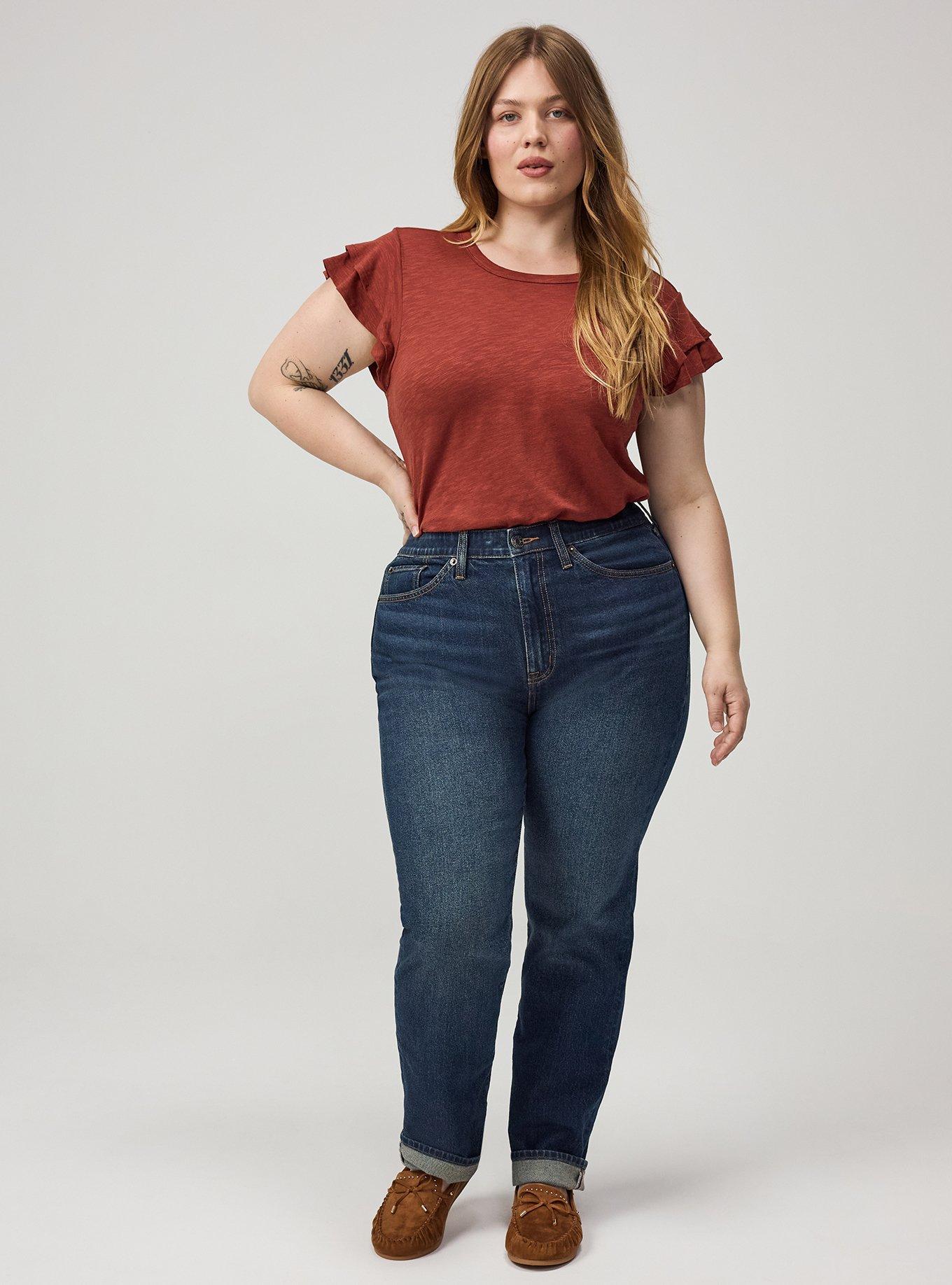 Vintage Slub Crew Double Ruffle Sleeve Tee, ROASTED RUSSET, alternate