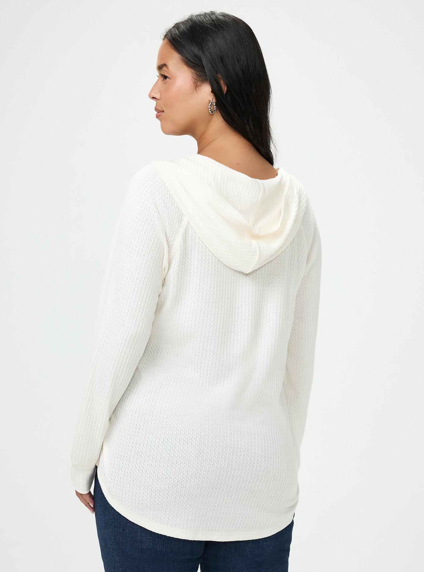 Waffle Varsity Snap Front Hoodie, WHISPER WHITE, alternate