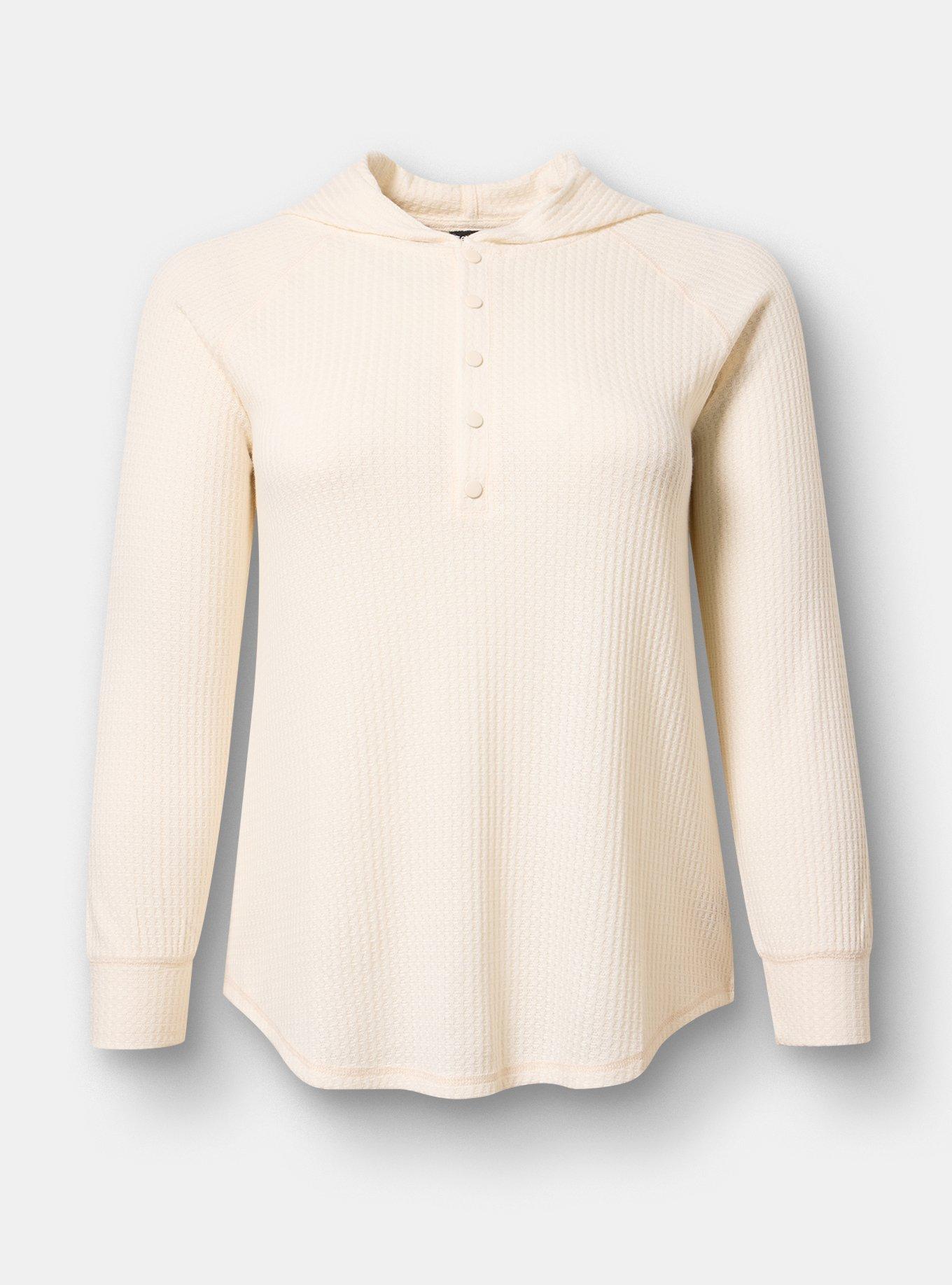 Waffle Varsity Snap Front Hoodie, WHISPER WHITE, flat