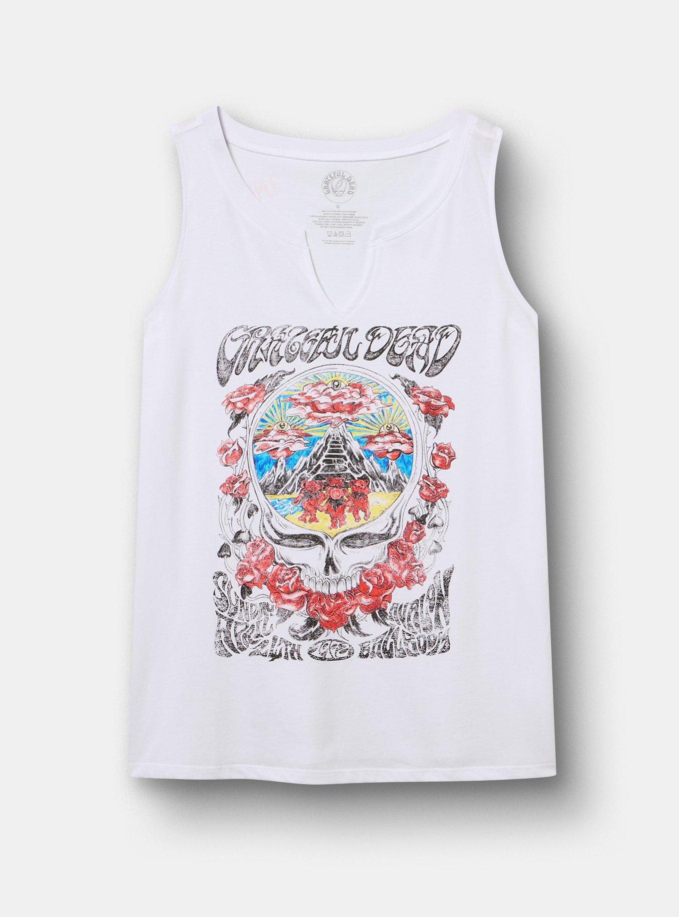 Grateful Dead Classic Cotton Notch Neck Tank, BRIGHT WHITE, hi-res
