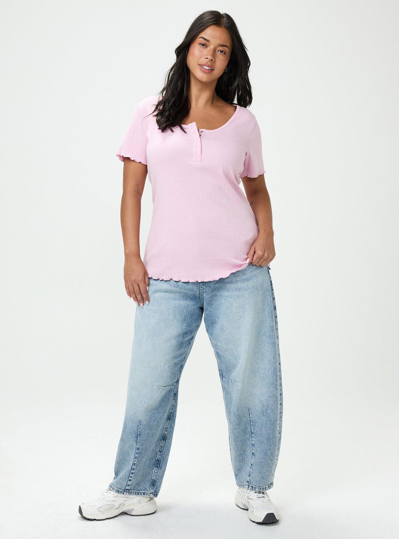 Pointelle Scoop Henley Tee, FRAGRANT LILAC, alternate