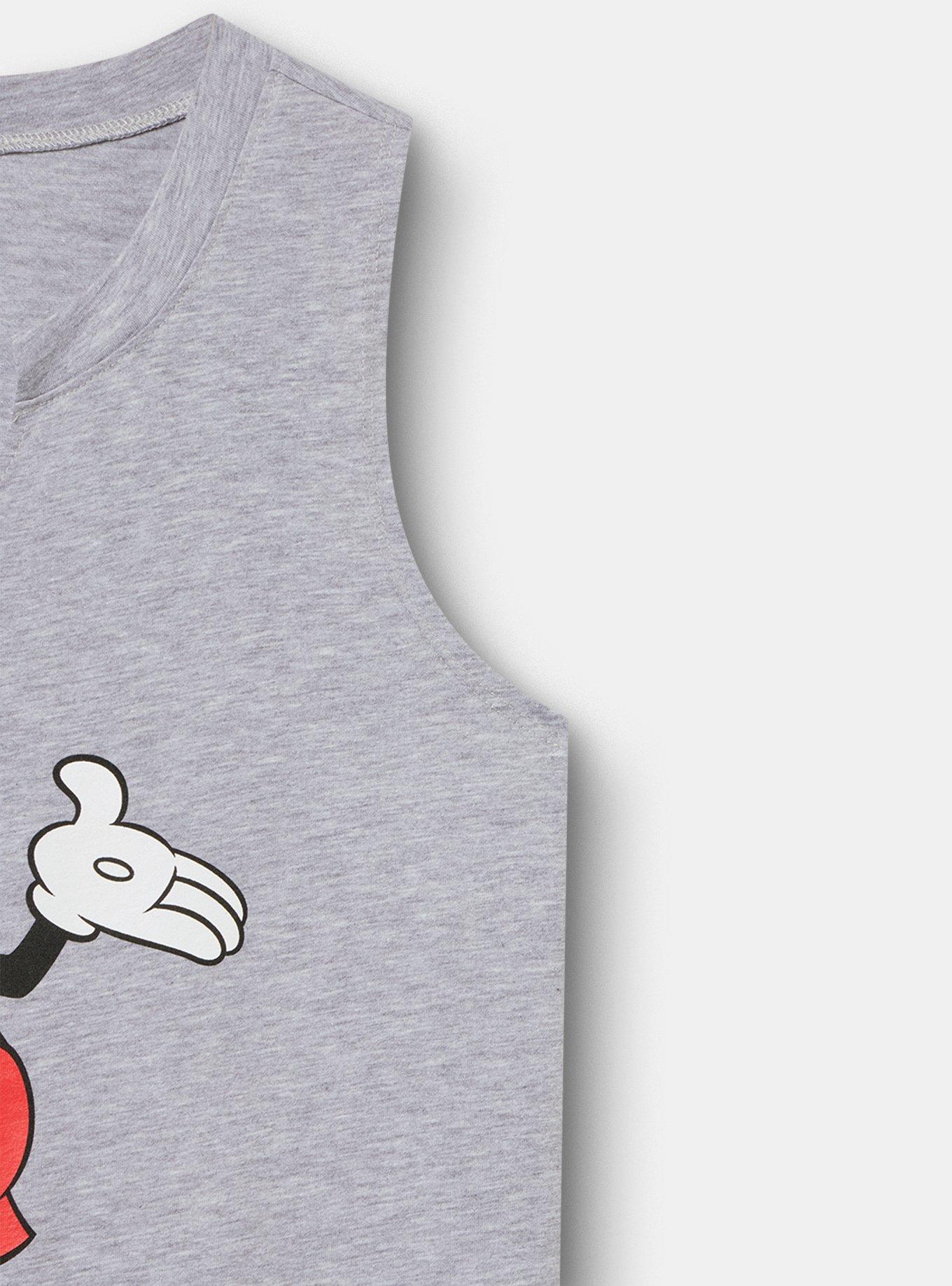 Plus Size Disney Mickey Mouse Classic Cotton Notch Neck Tank, HEATHER GREY, alternate