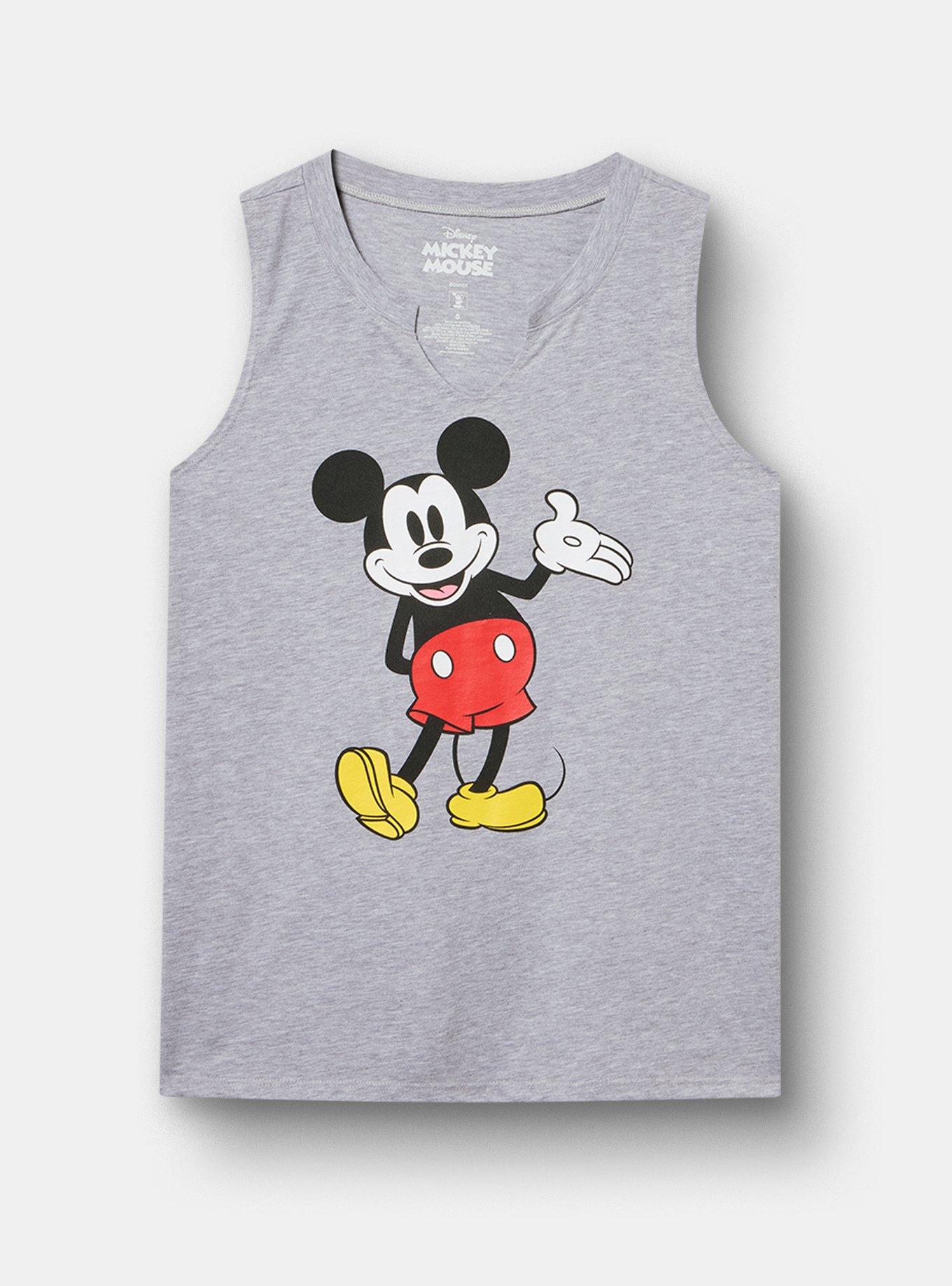 Plus Size Disney Mickey Mouse Classic Cotton Notch Neck Tank, HEATHER GREY, hi-res