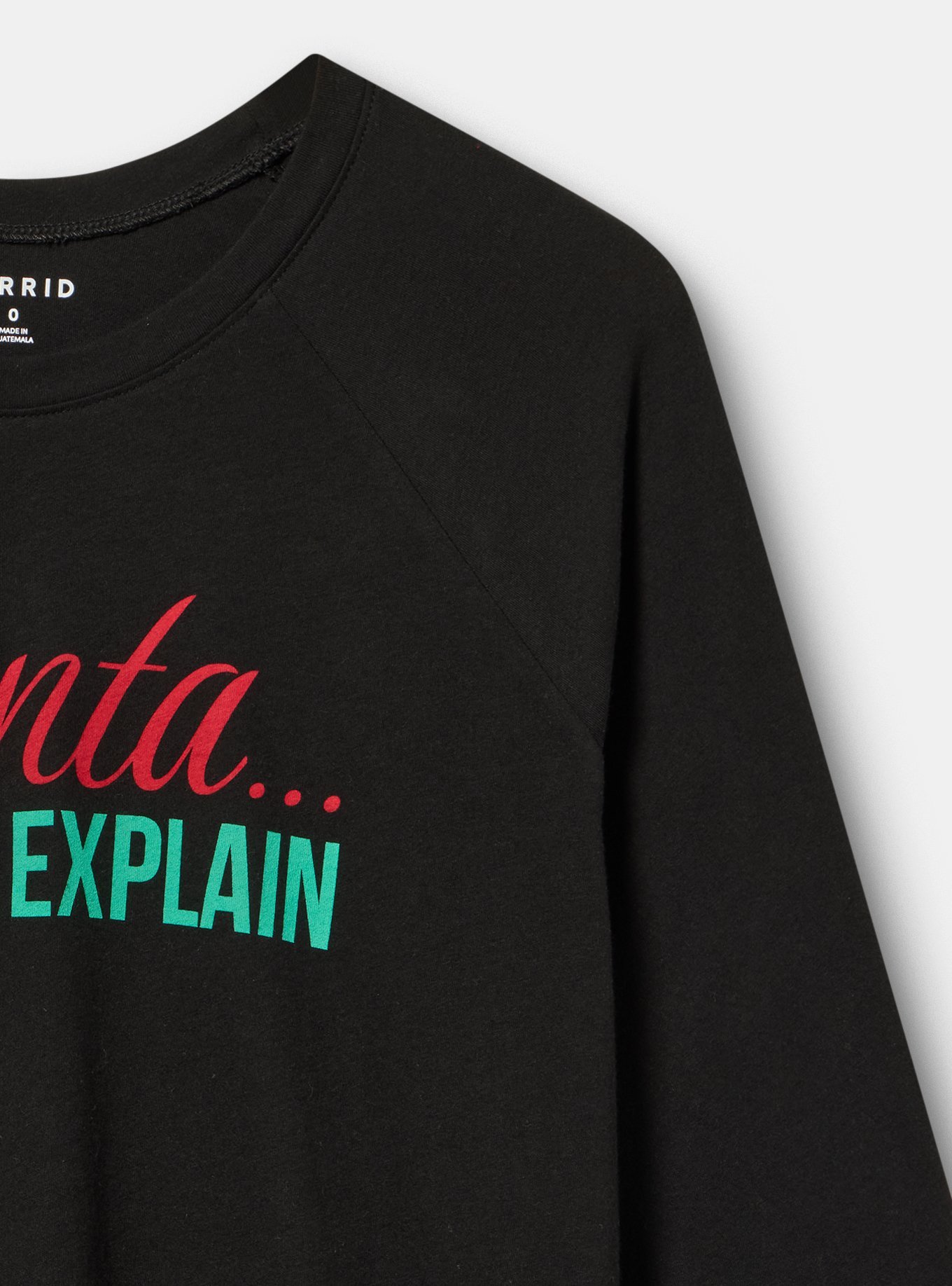 Heritage Jersey 3/4 Sleeve Raglan Tee, SANTA LET ME EXPLAIN DEEP BLACK, alternate