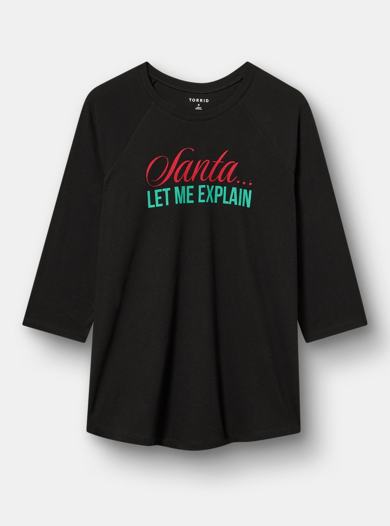 Heritage Jersey 3/4 Sleeve Raglan Tee, SANTA LET ME EXPLAIN DEEP BLACK, hi-res