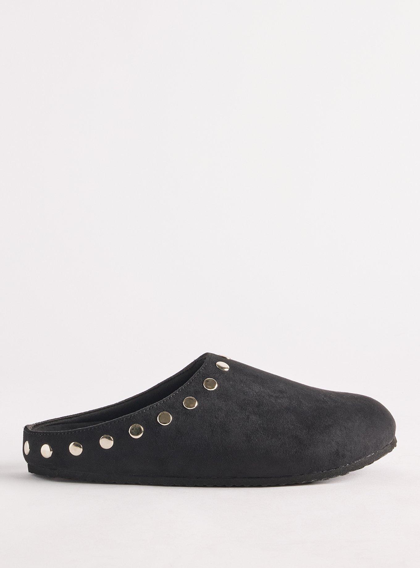 Plus Size Studded Footbed Clog (WW), BLACK, alternate