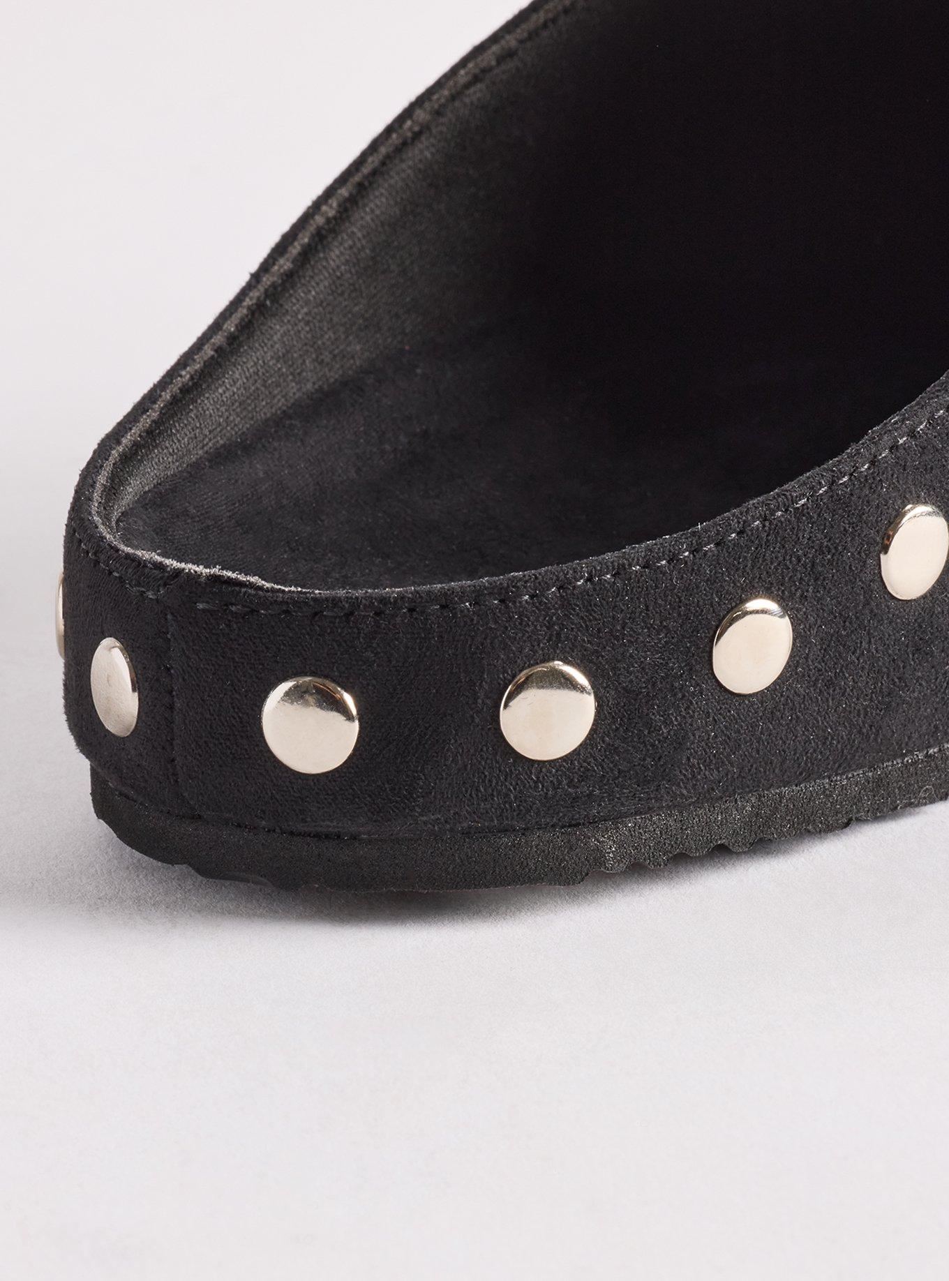 Plus Size Studded Footbed Clog (WW), BLACK, alternate