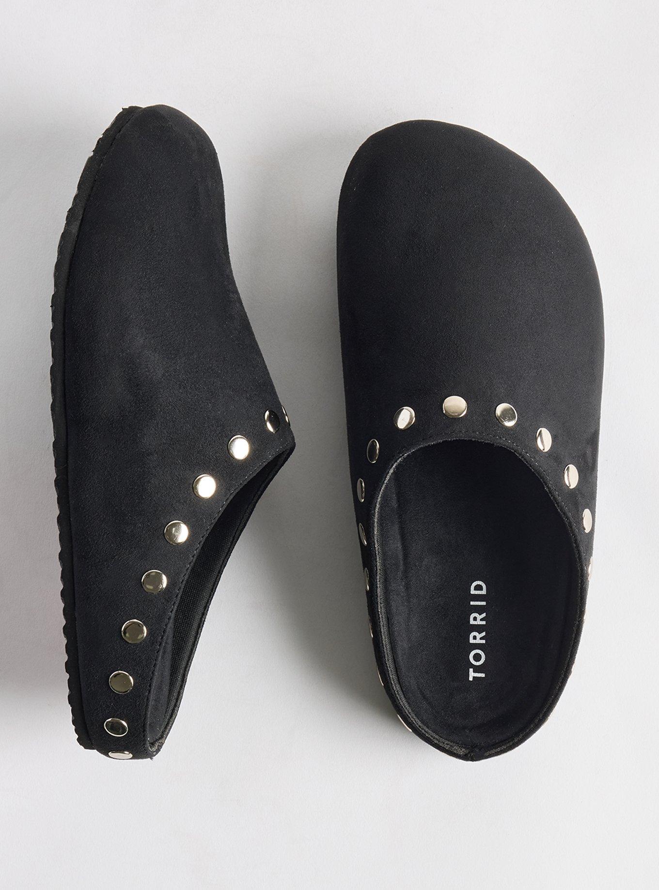 Plus Size Studded Footbed Clog (WW), BLACK, hi-res