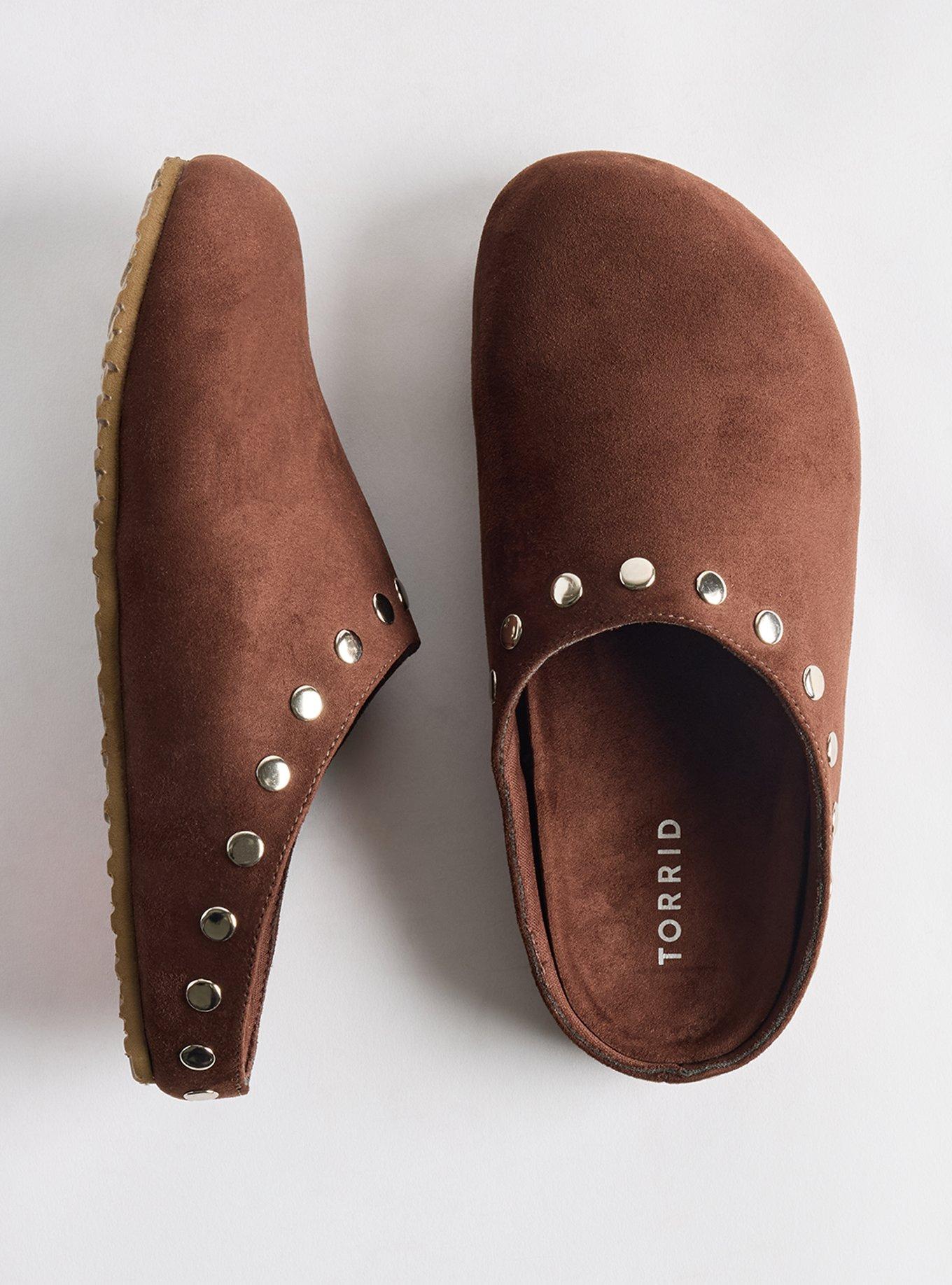 Plus Size Studded Footbed Clog (WW), DARK BROWN, hi-res
