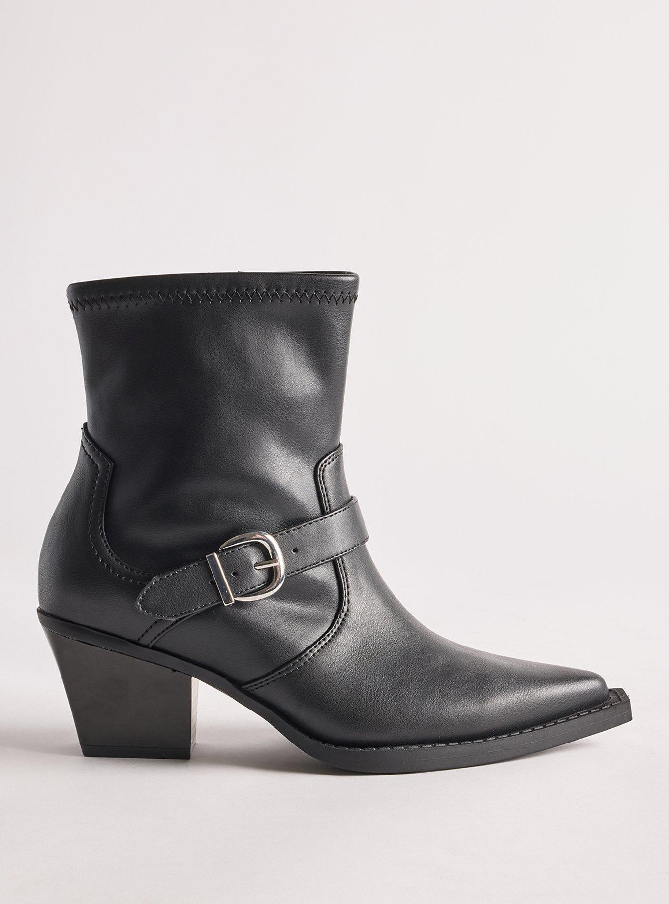 Clean Western Heel Bootie (WW), BLACK, alternate