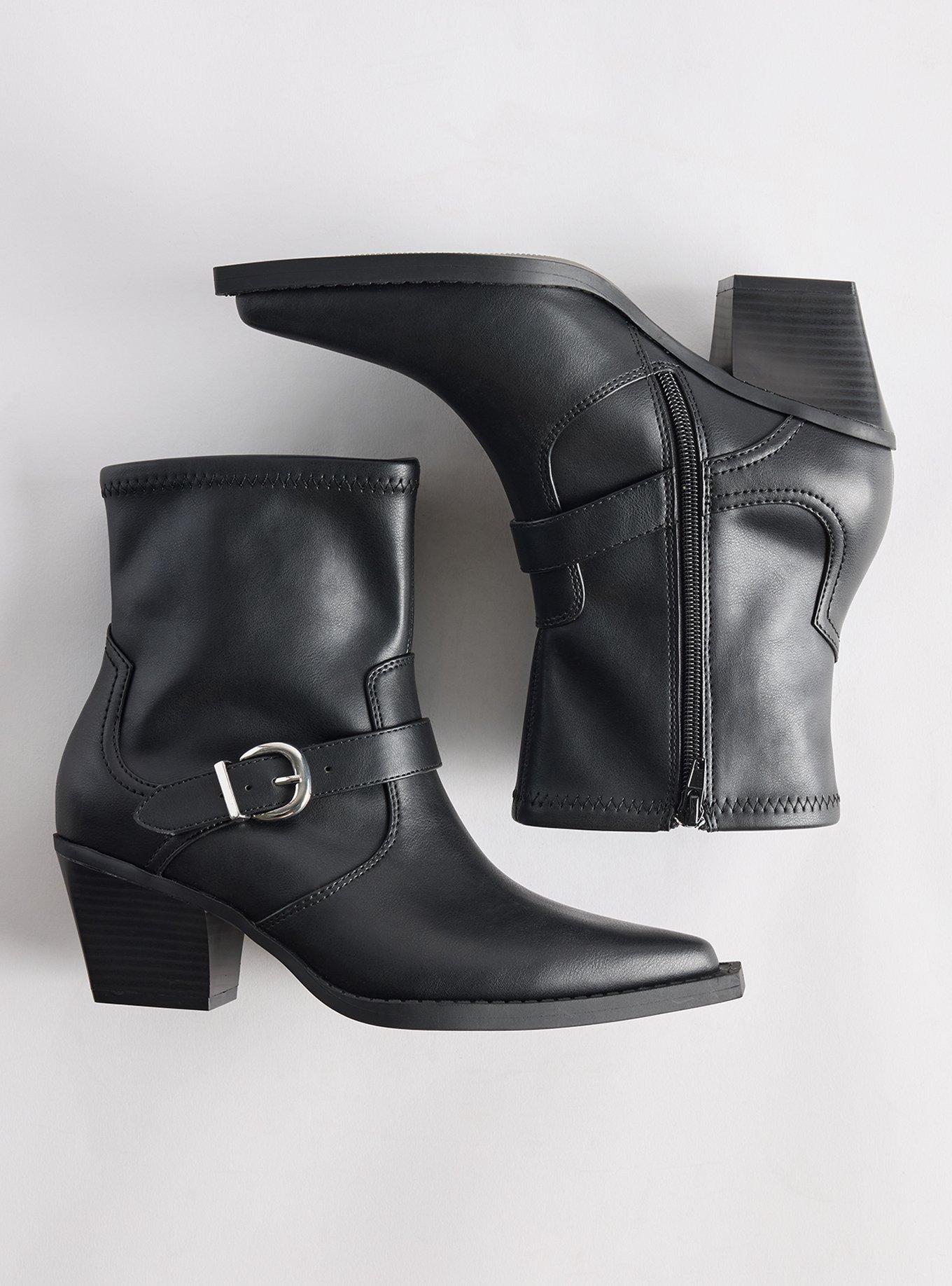 Clean Western Heel Bootie (WW), BLACK, hi-res