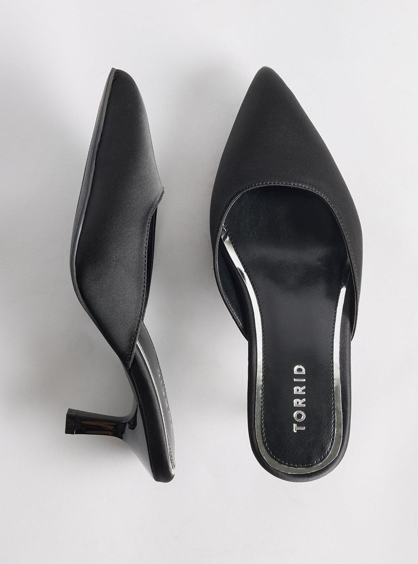 Pointed Toe Mule (WW), BLACK, hi-res