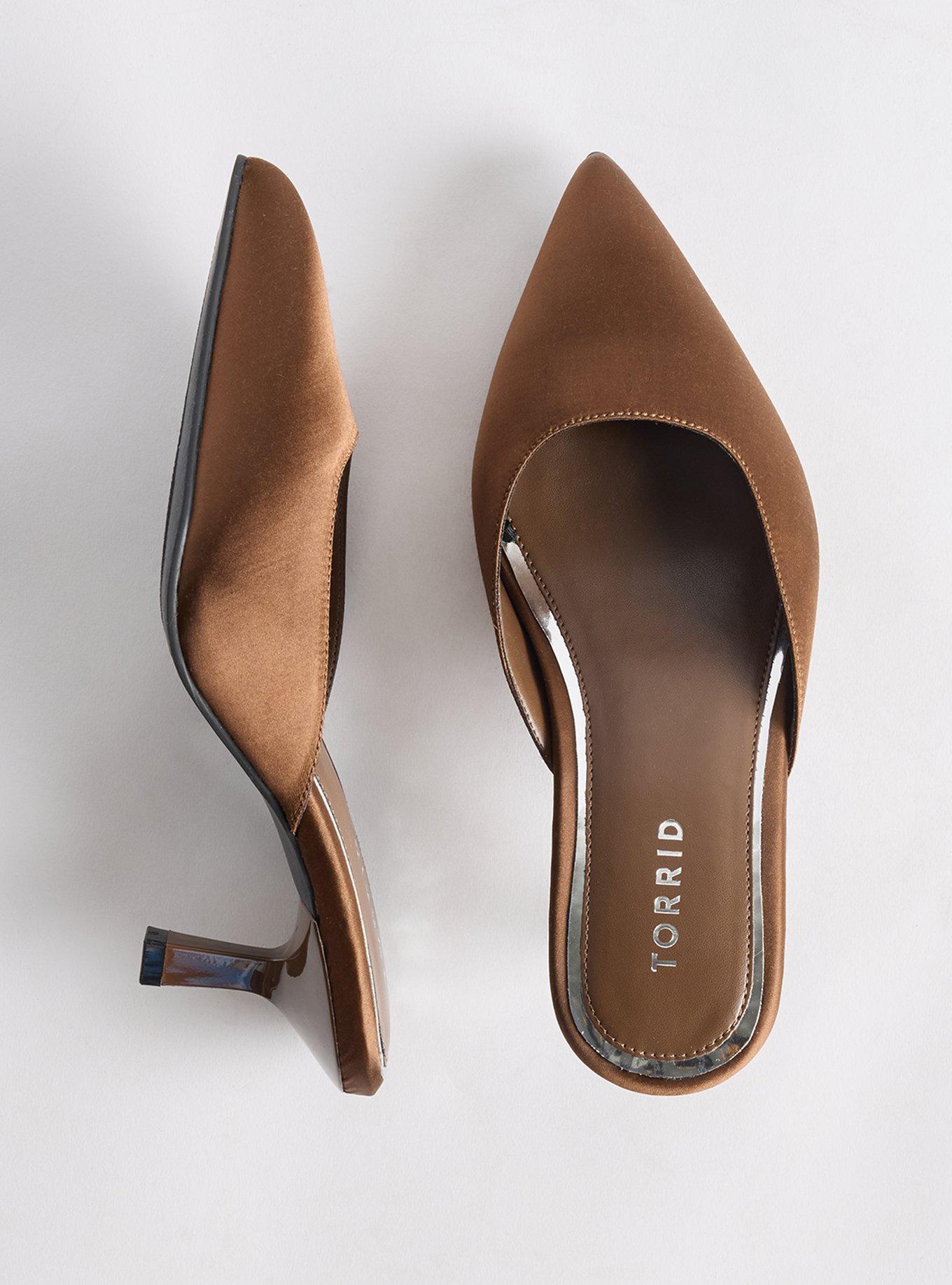 Pointed Toe Mule (WW), DARK BROWN, hi-res
