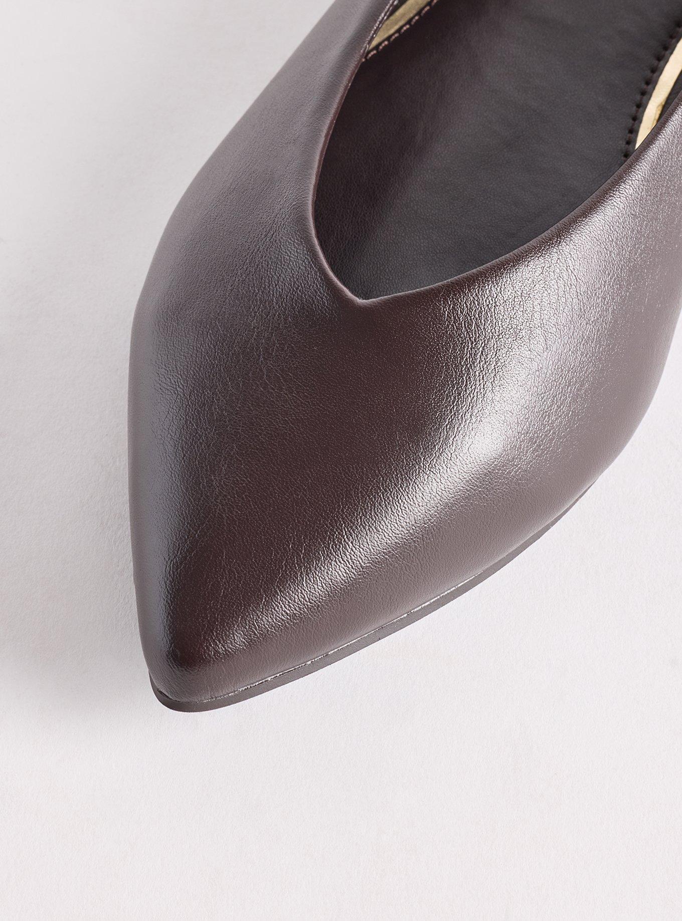Plus Size Scrunch Back Pointed Toe Flat (WW), DARK BROWN, alternate
