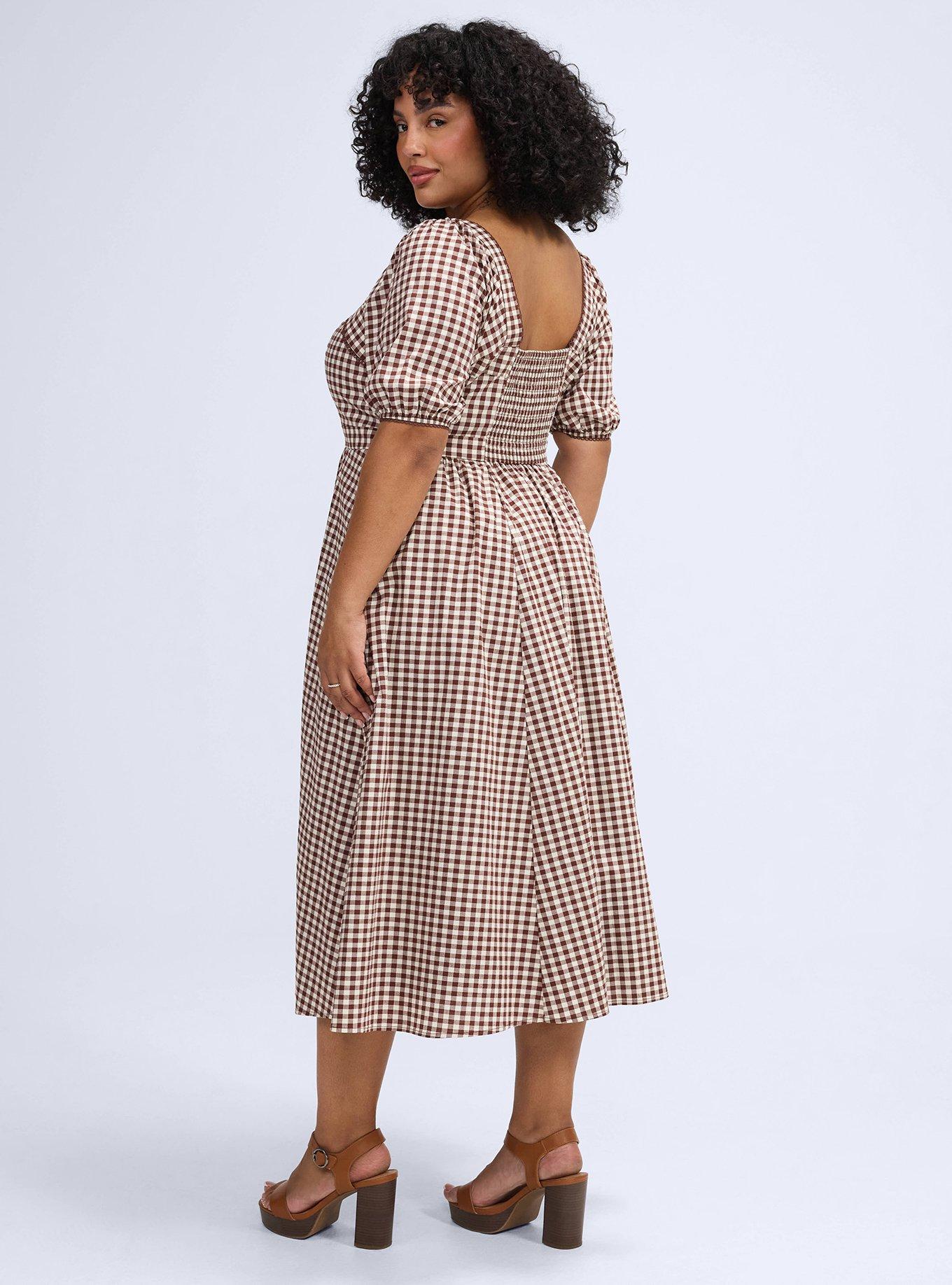 Belle Isle Button Front Midi Dress, LE PETIT GINGHAM CHOCOLATE FONDANT, alternate