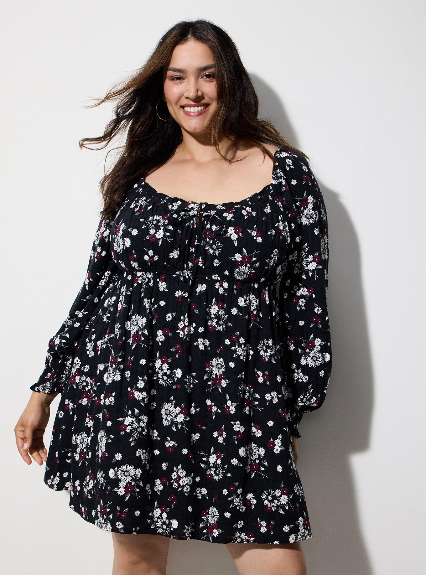 LoveSick Sweetheart Babydoll Mini Dress, NETTIE FLORAL BLACK, alternate