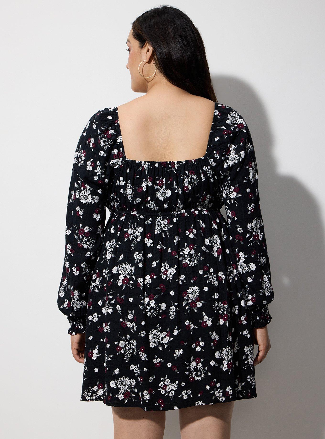 LoveSick Sweetheart Babydoll Mini Dress, NETTIE FLORAL BLACK, alternate