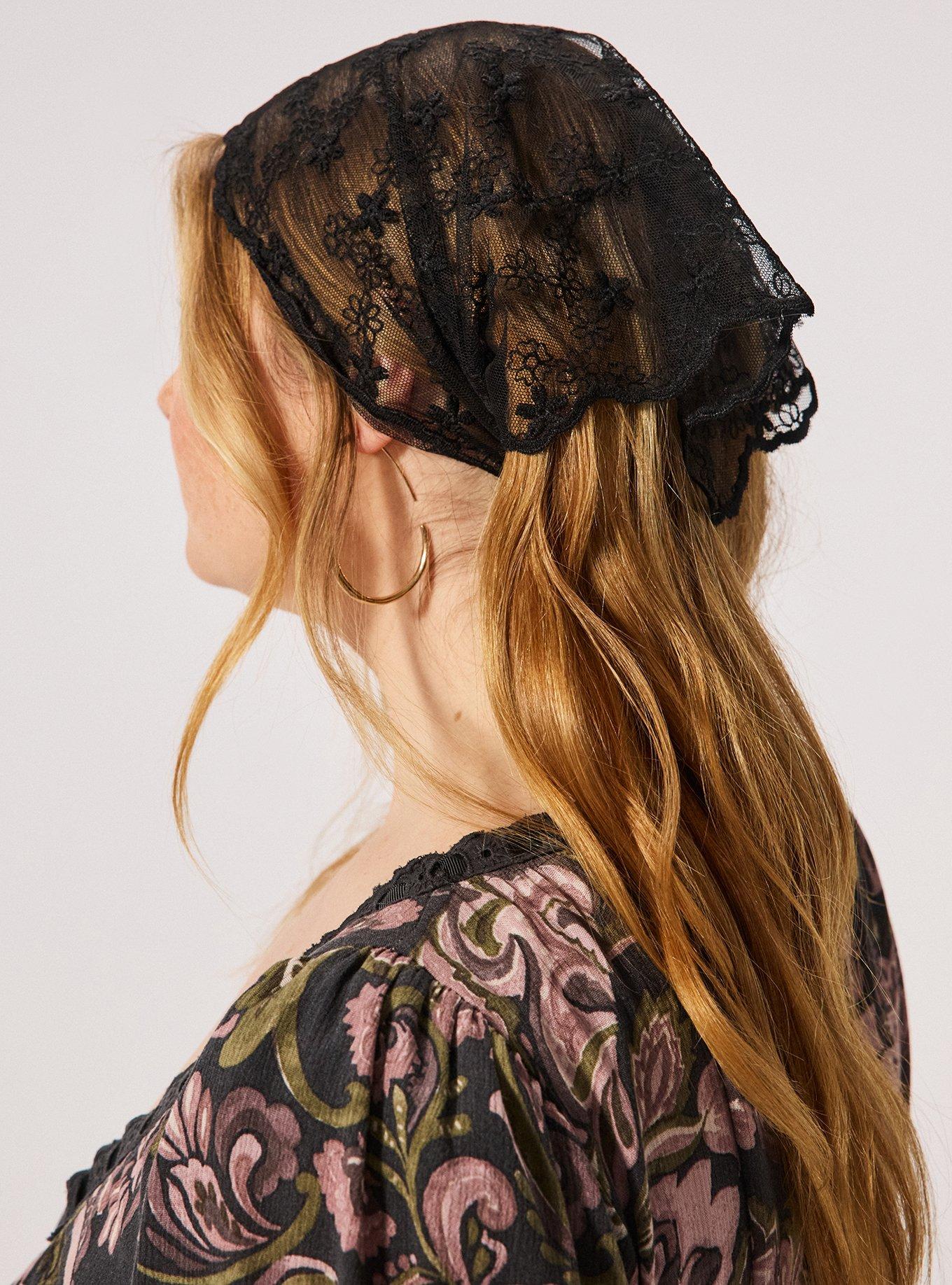 Embroidered Hair Scarf, , alternate