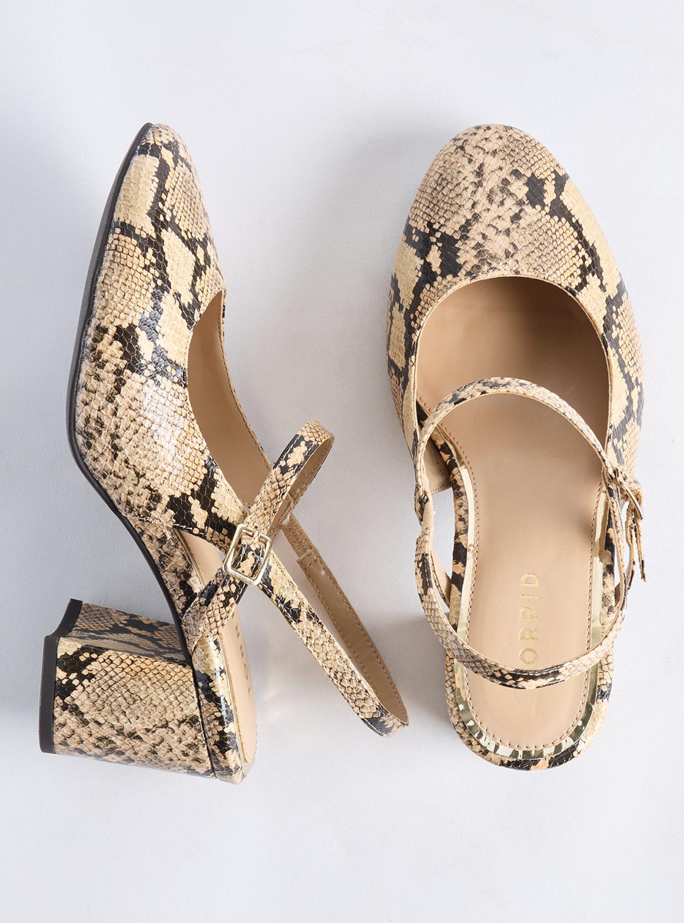 Slingback Block Heel (WW), SNAKE, hi-res