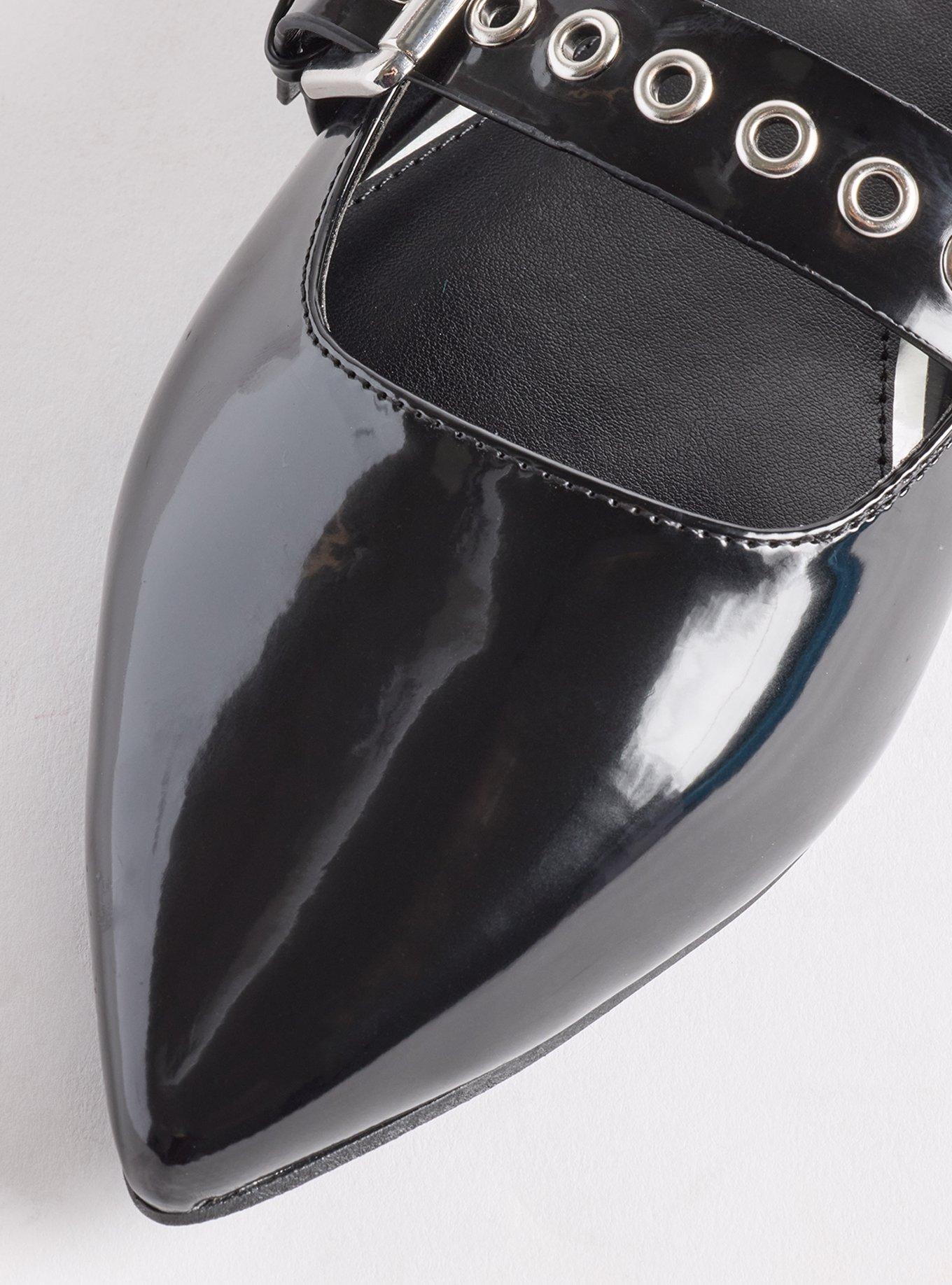 Plus Size Pointed Toe Slingback Flat (WW), BLACK, alternate