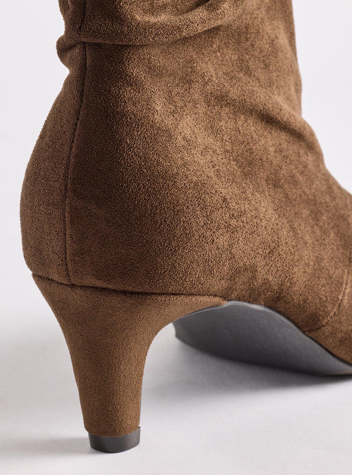 Slouch Kitten Heel Bootie (WW), OLIVE, alternate