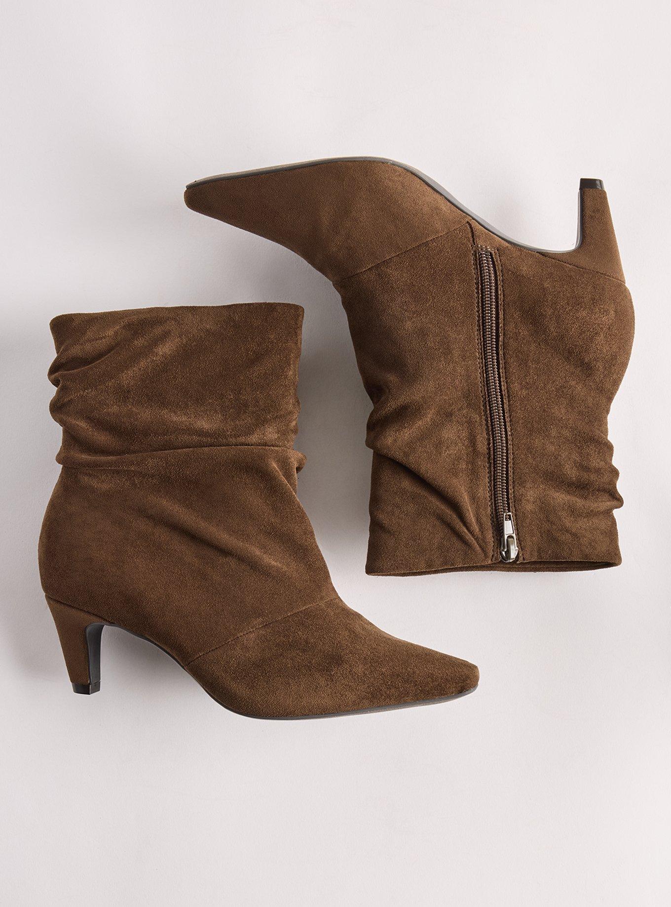 Slouch Kitten Heel Bootie (WW), OLIVE, hi-res