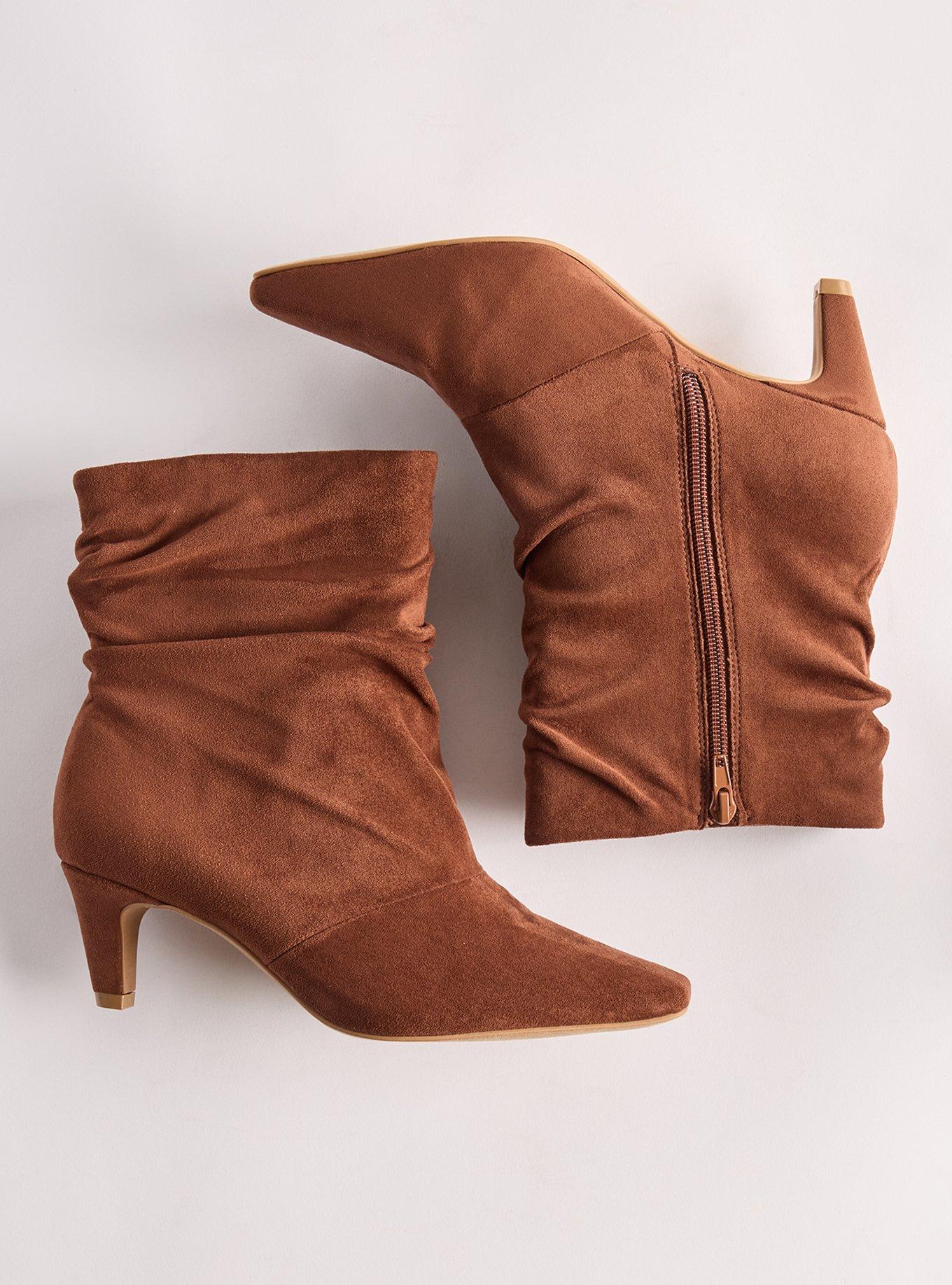 Slouch Kitten Heel Bootie (WW), COGNAC, hi-res