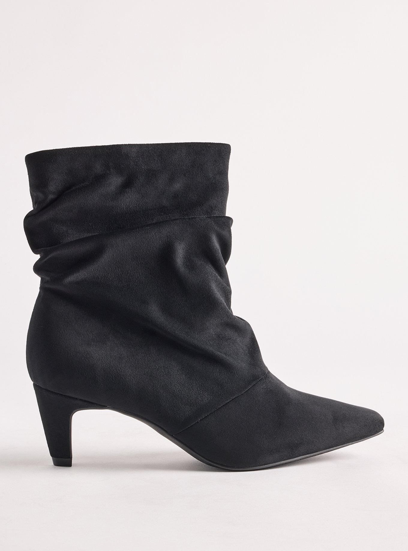 Slouch Kitten Heel Bootie (WW), BLACK, alternate