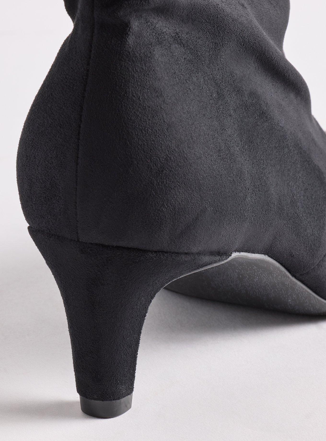 Slouch Kitten Heel Bootie (WW), BLACK, alternate
