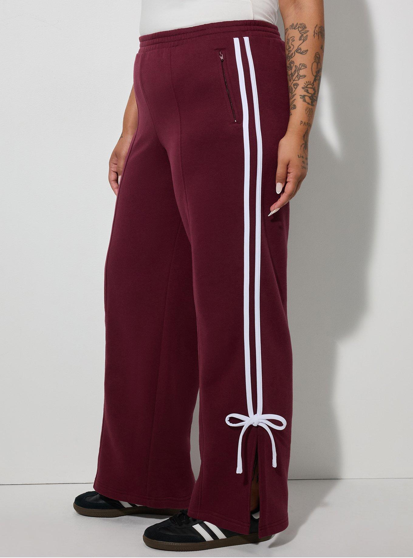 LoveSick Bow Trim Sweatpants, MAROON BANNER, alternate