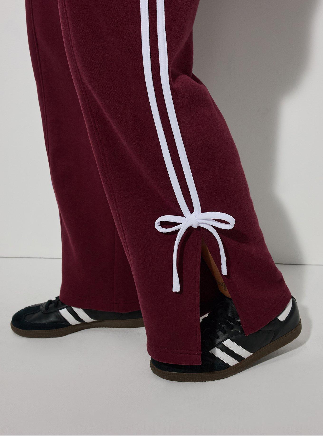 LoveSick Bow Trim Sweatpants, MAROON BANNER, alternate