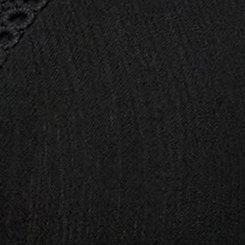 Gauze Babydoll Lace Up Top, DEEP BLACK, swatch