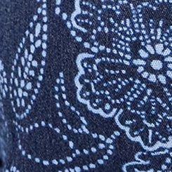 Gauze Babydoll Lace Up Top, DOTTED PAISLEY BANDANNA NAVY, swatch