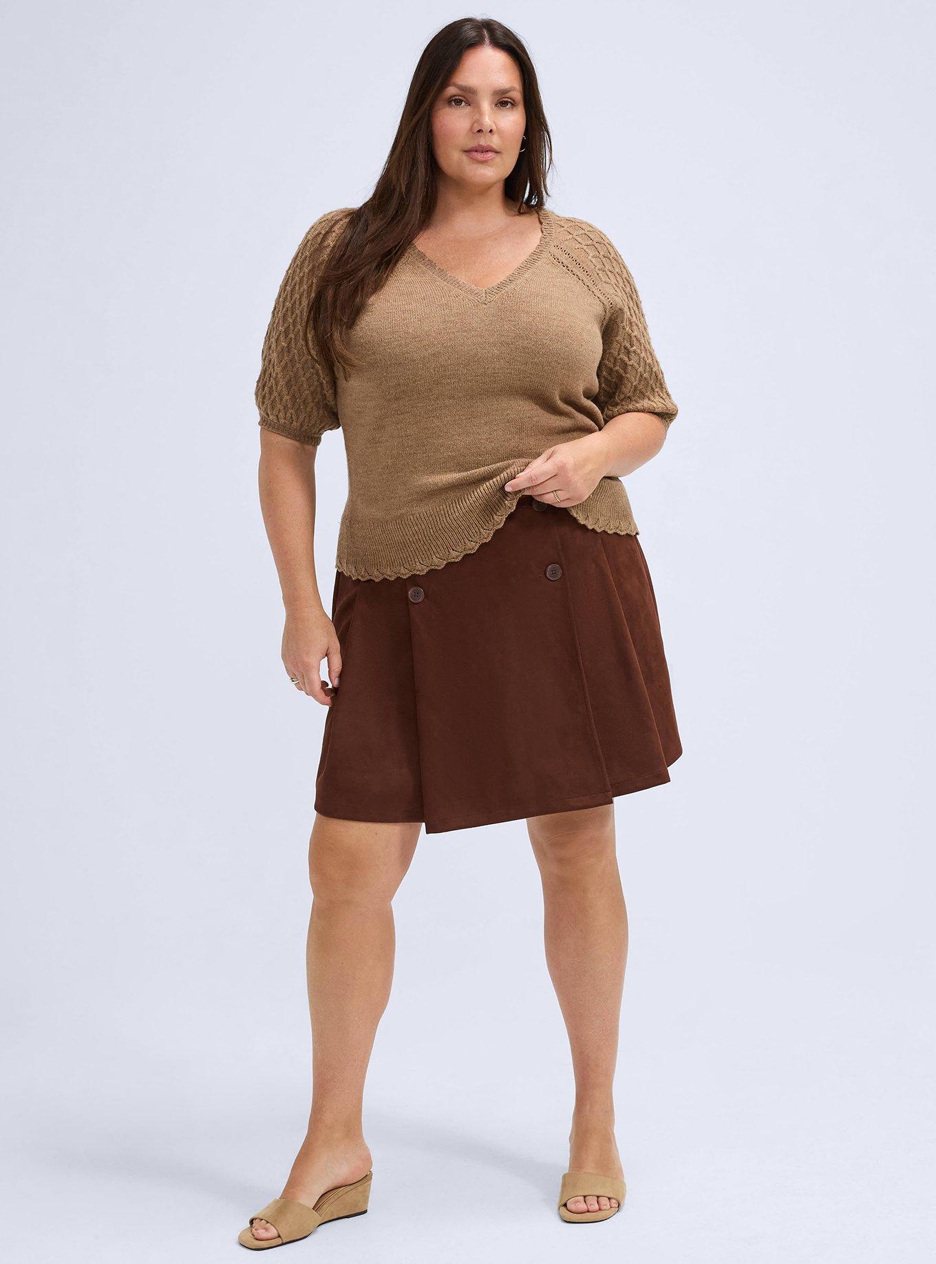 Belle Isle Pleated Mini Skort, CHOCOLATE FONDANT, alternate