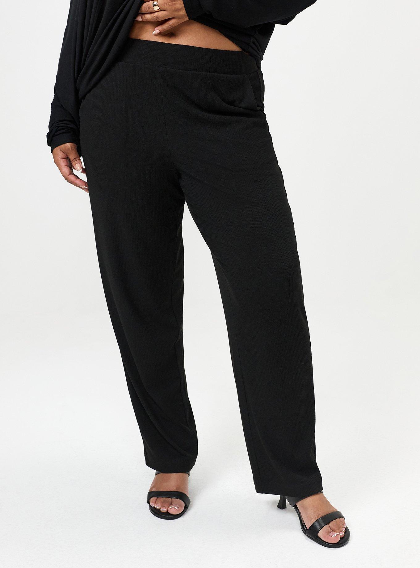 High-Rise Pull-On Straight Pant, DEEP BLACK, alternate