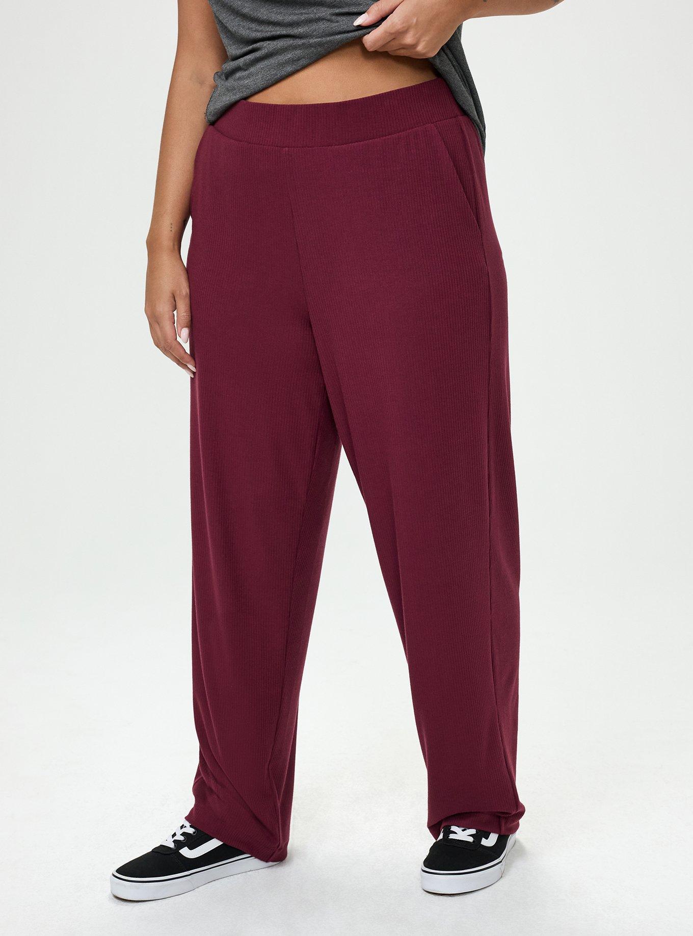High-Rise Pull-On Straight Pant, MAROON BANNER, alternate