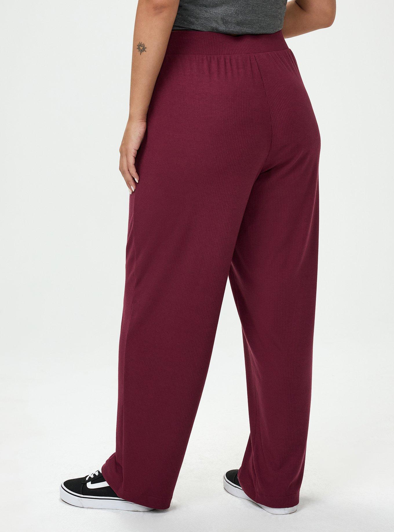 High-Rise Pull-On Straight Pant, MAROON BANNER, alternate