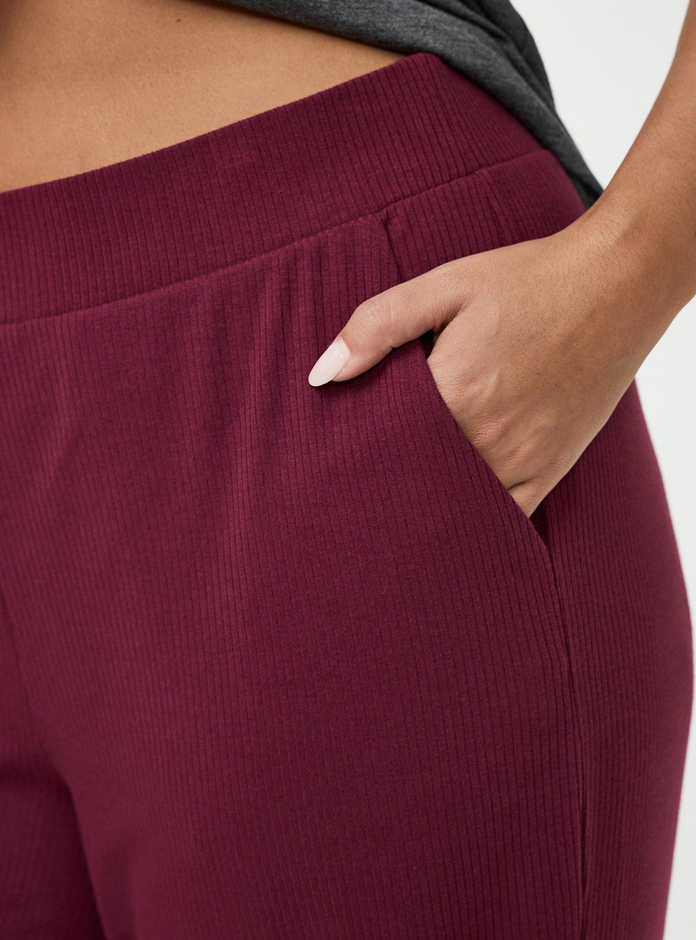 High-Rise Pull-On Straight Pant, MAROON BANNER, alternate