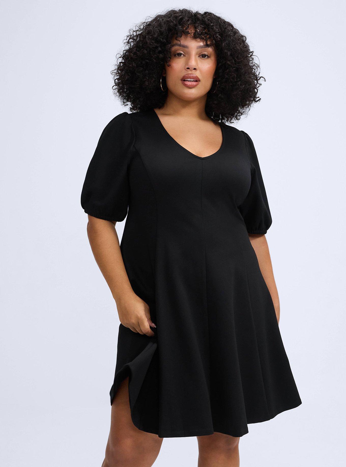Belle Isle Fit & Flare V-Neck Mini Dress, DEEP BLACK, alternate