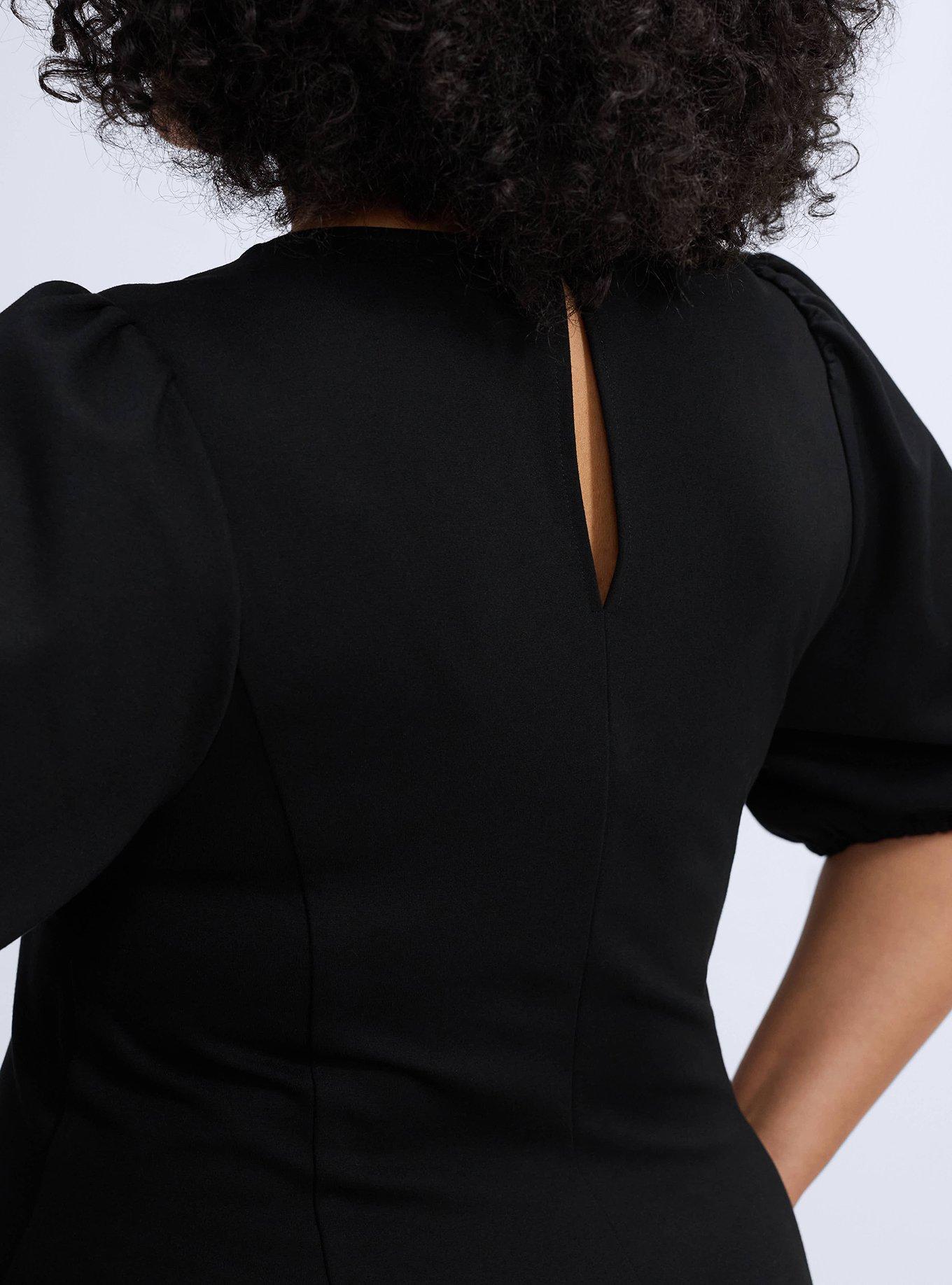 Belle Isle Fit & Flare V-Neck Mini Dress, DEEP BLACK, alternate