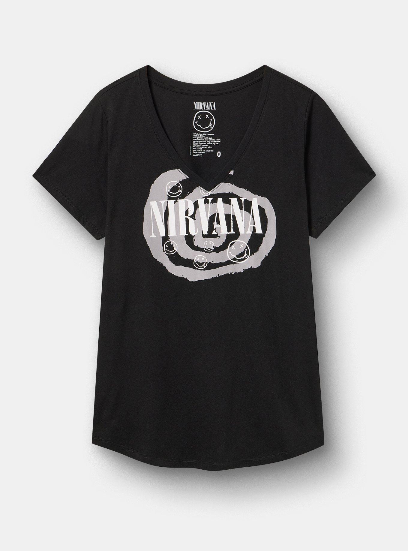 Plus Size Nirvana Classic Cotton V-Neck Tee, DEEP BLACK, hi-res