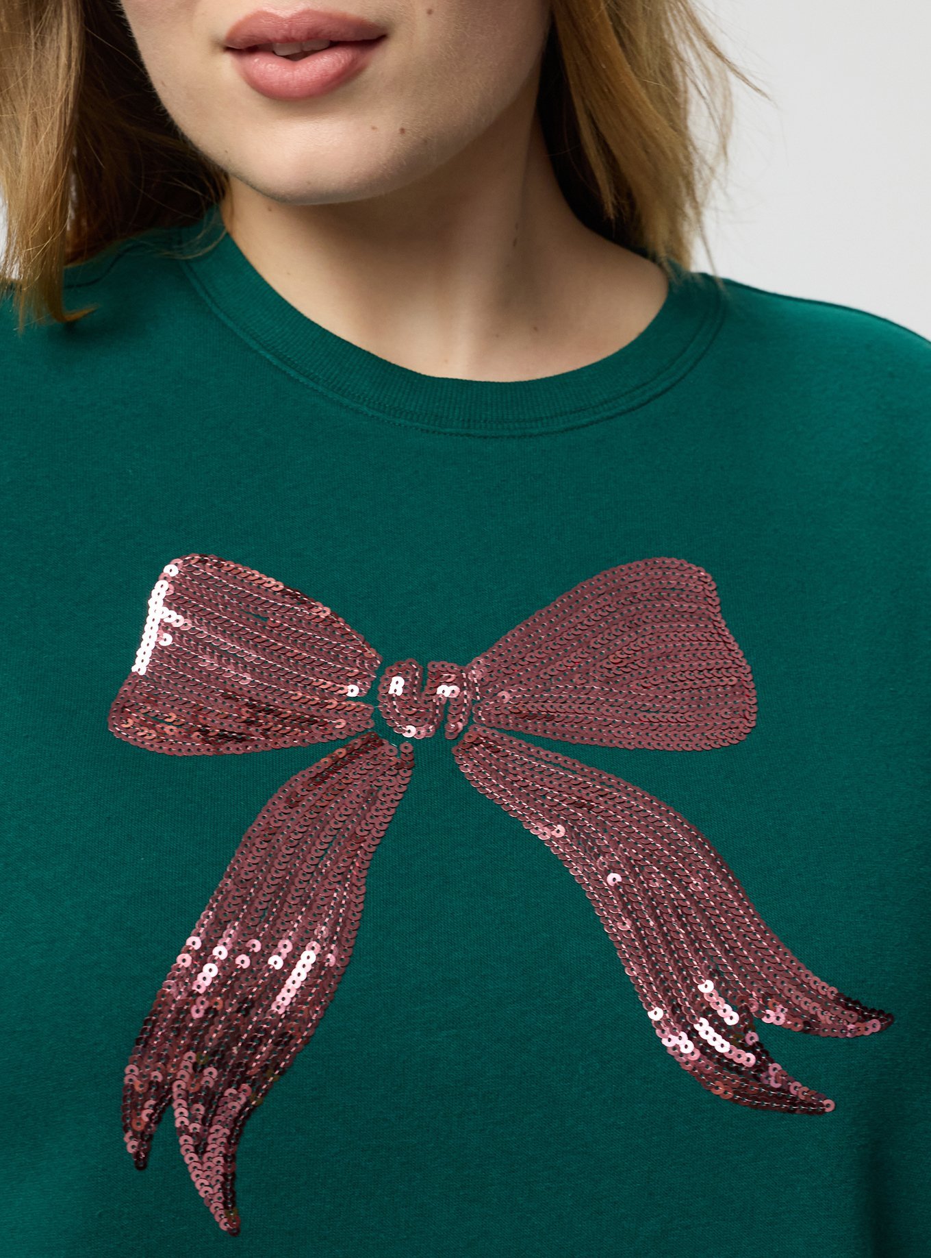 Plus Size Cozy Fleece Drop Shoulder Sweatshirt, SHINY BOW BOTANICAL GARDEN, alternate