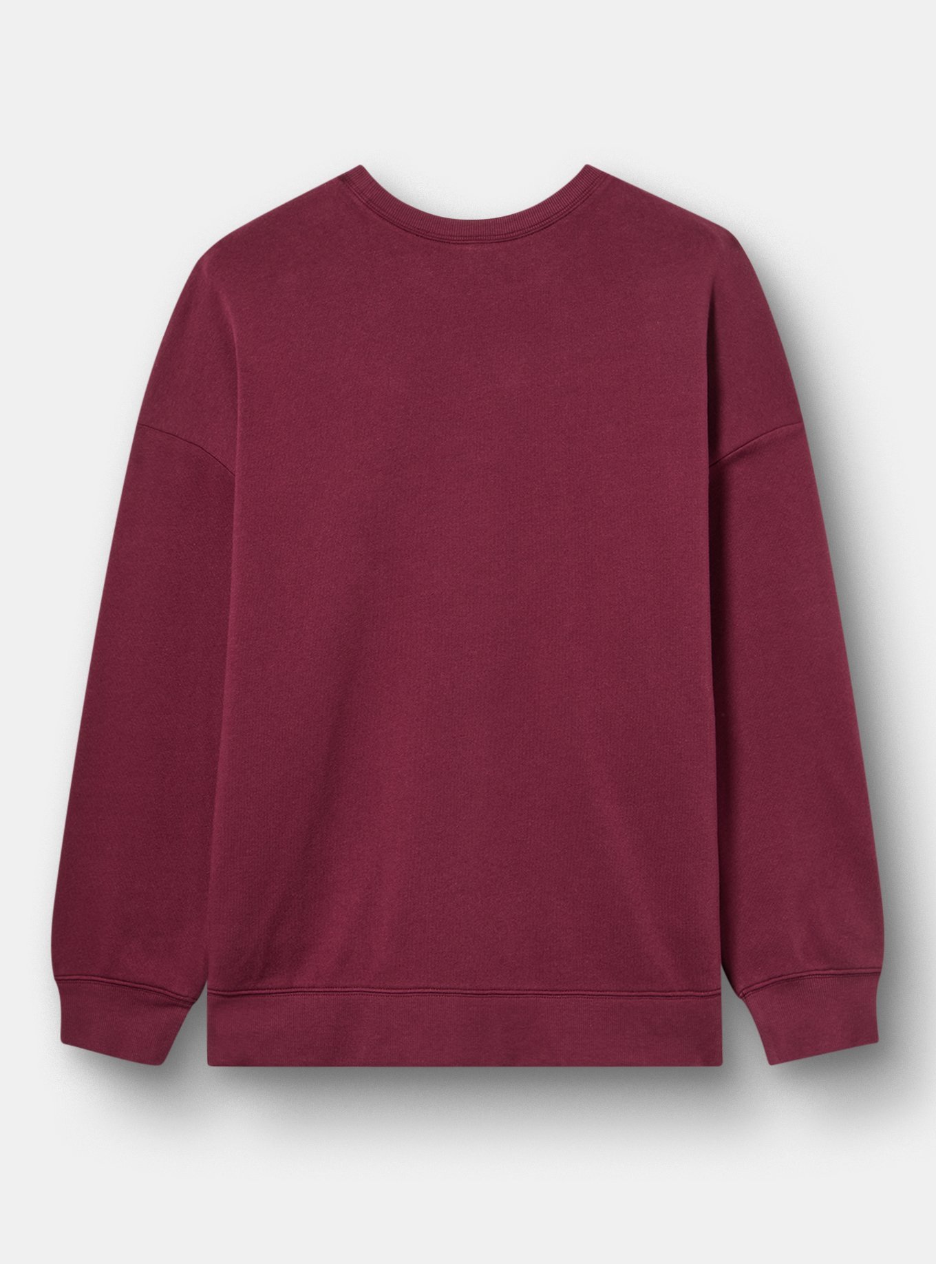 Plus Size Cozy Fleece Drop Shoulder Sweatshirt, LEAVE ME ALONE MAROON BANNER, alternate