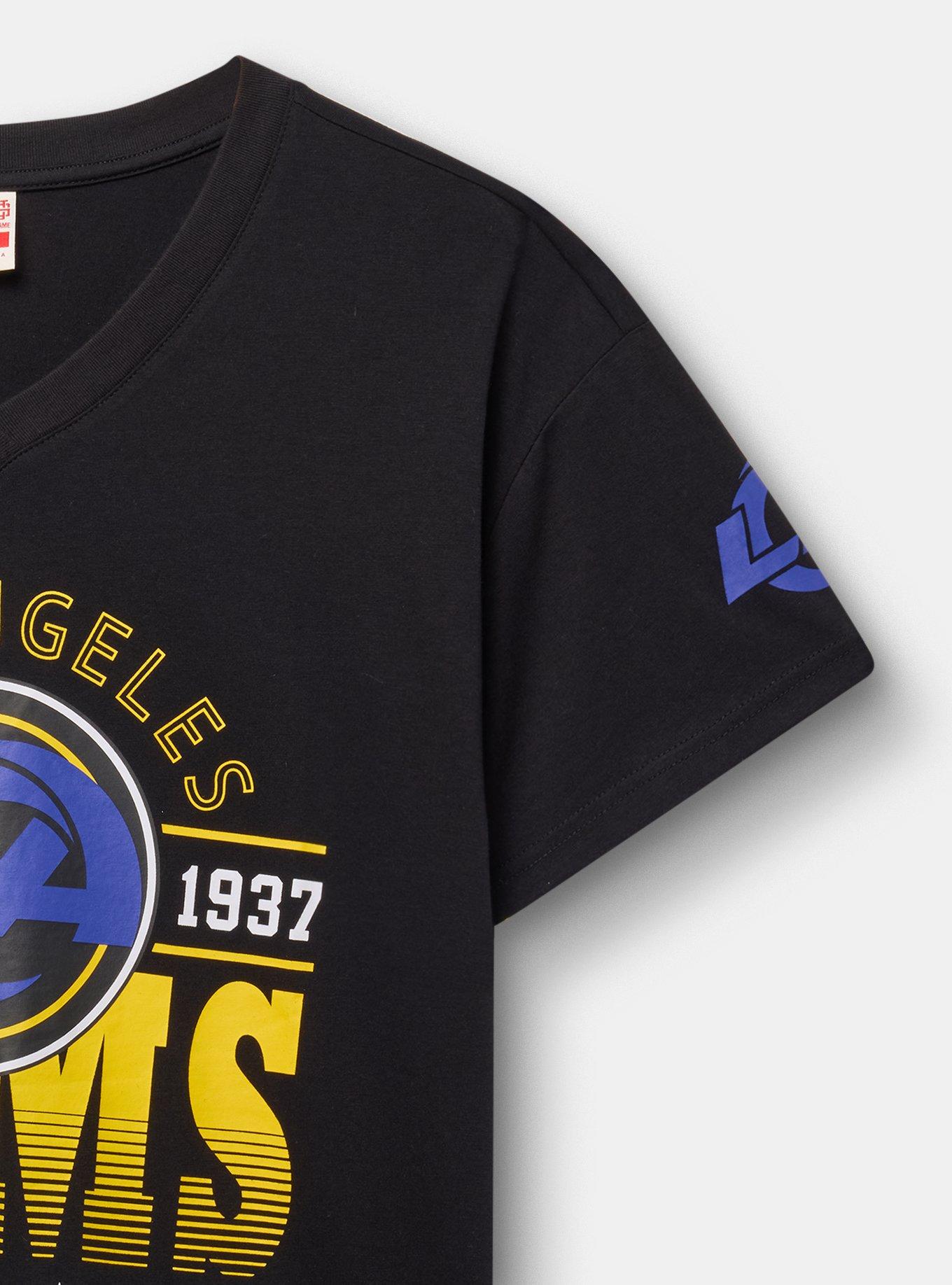 NFL Los Angeles Rams Relaxed Fit V-Neck Tee, DEEP BLACK, alternate